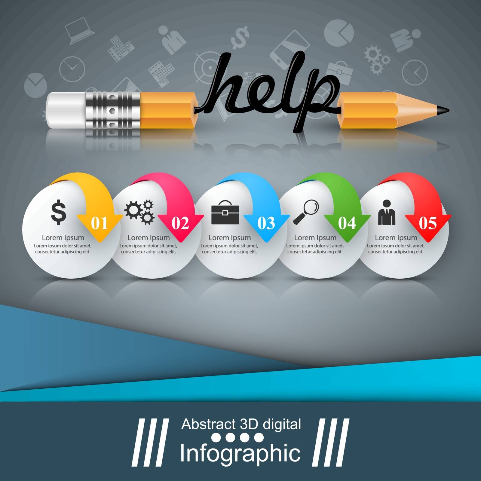Pencil, education, help, isea icon Business infographic Vector eps 10