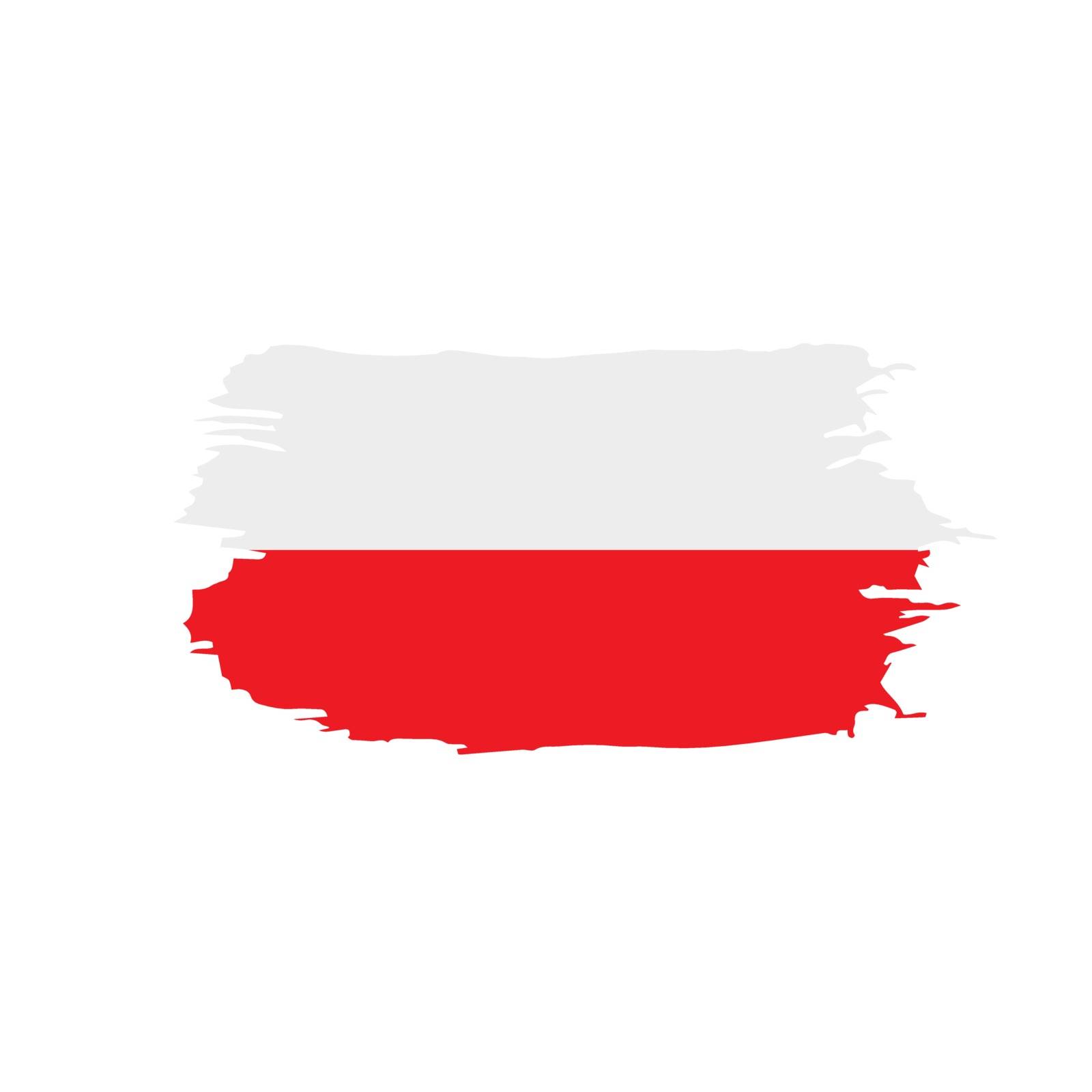 Poland flag, vector illustration by butenkow