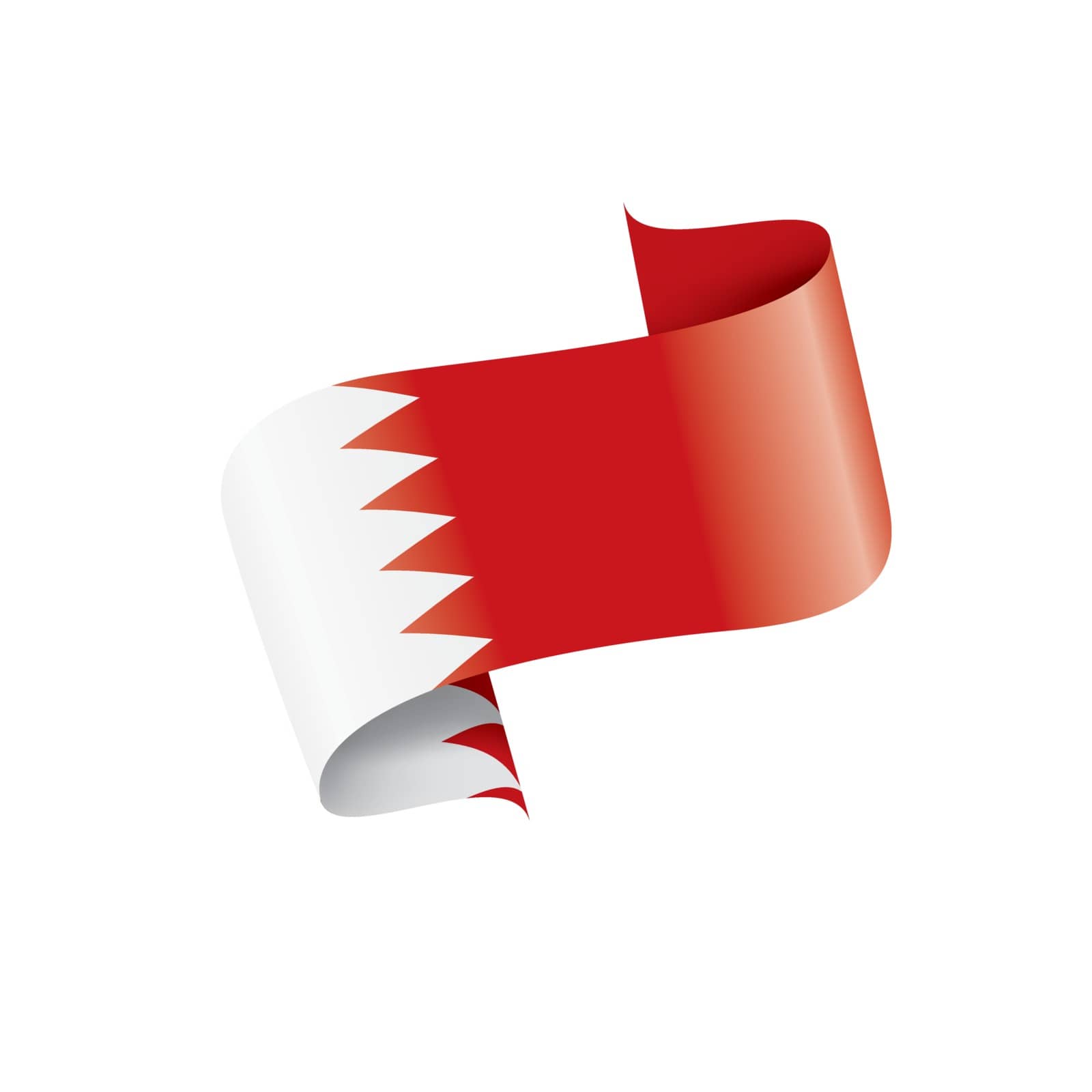 Bahrain flag, vector illustration on a white background.