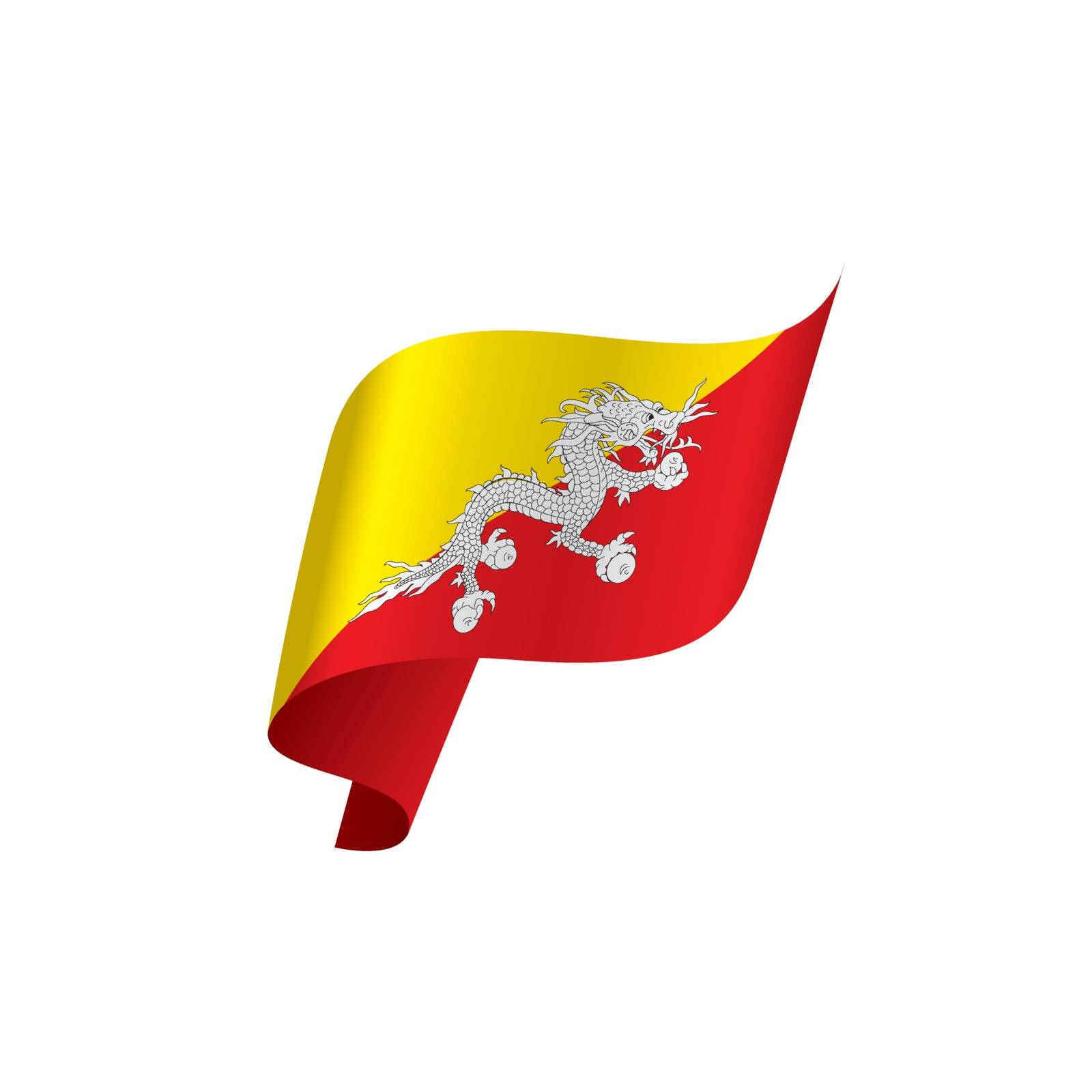 Bhutan flag, vector illustration by butenkow