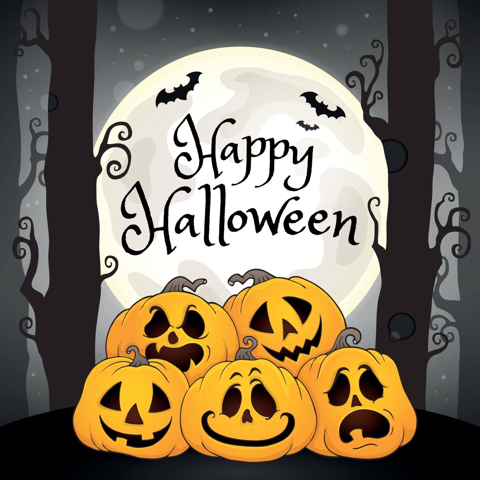Happy Halloween composition image 5 - eps10 vector illustration.