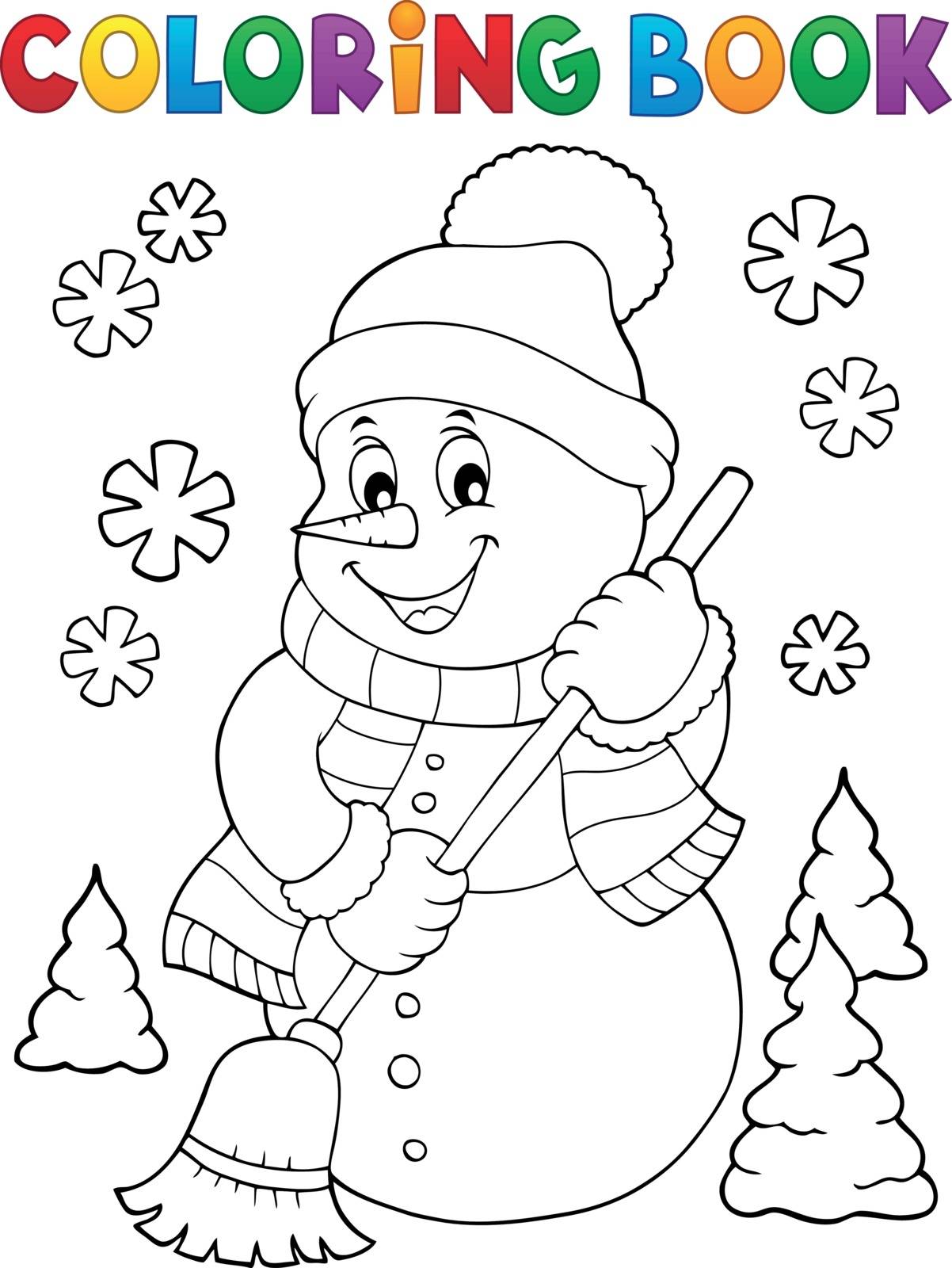 Coloring book snowman topic 5 by clairev