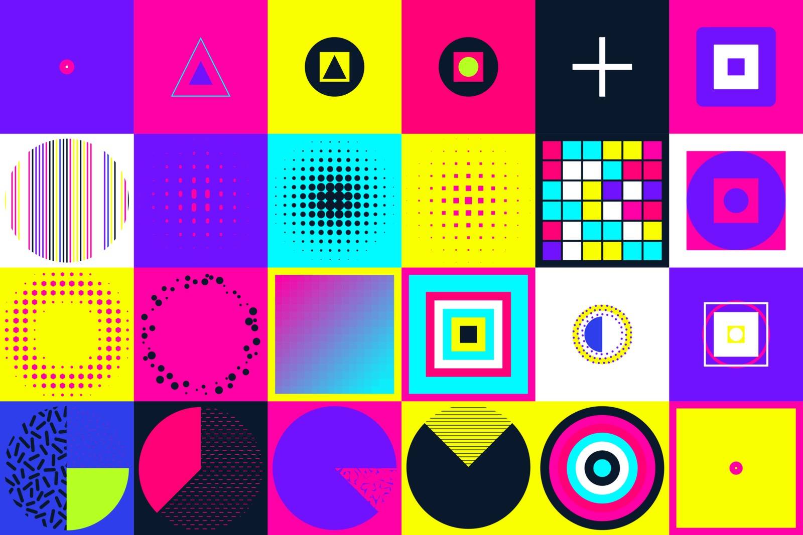 Geometric figures collection. Universal Vector colorful individual minimalistic forms designed to help you create fresh concepts. For Animation Logo Books Posters Stickers Web Patterns T-shirt etc