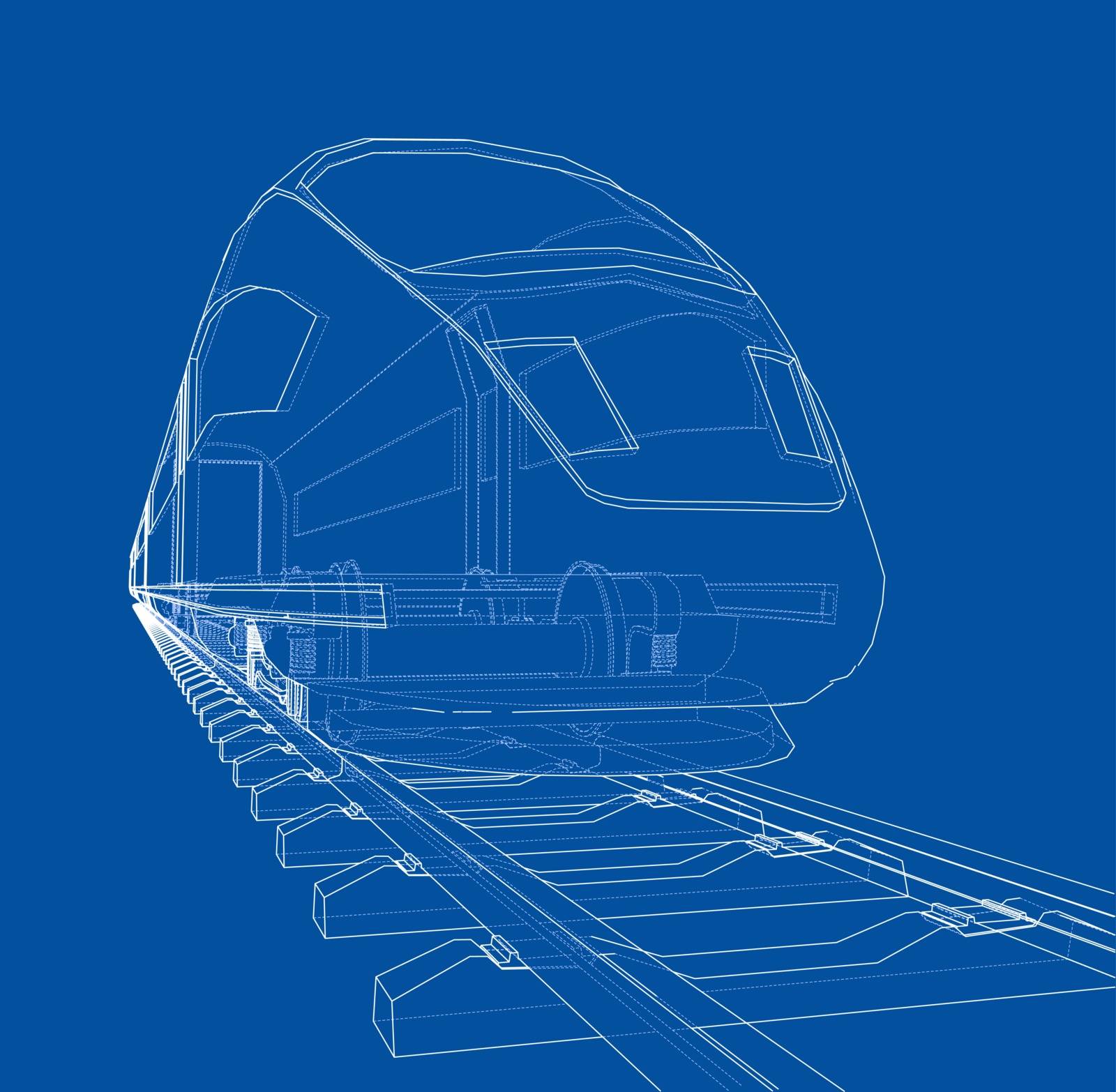 Modern speed train concept. Vector by cherezoff
