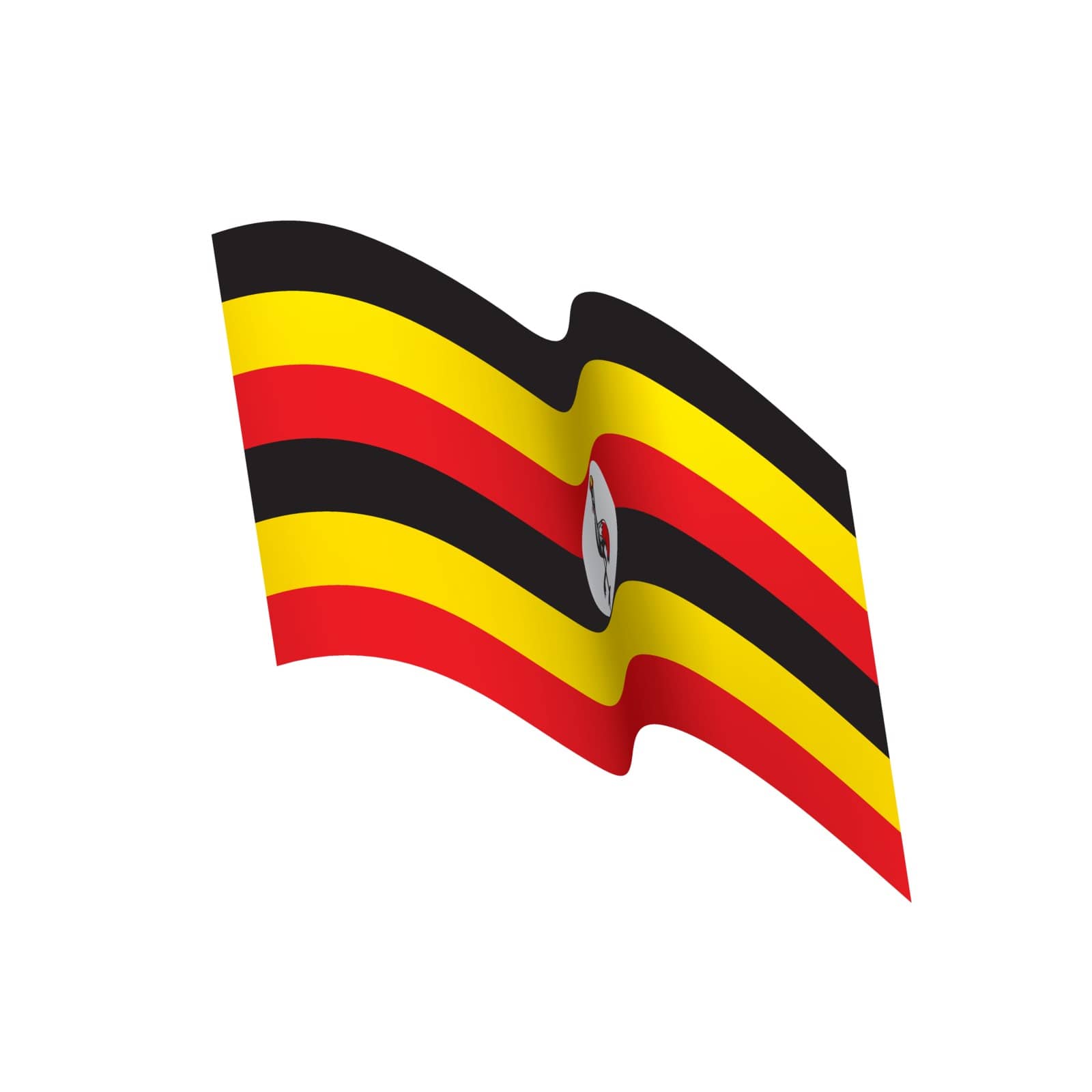 Uganda flag, vector illustration on a white background