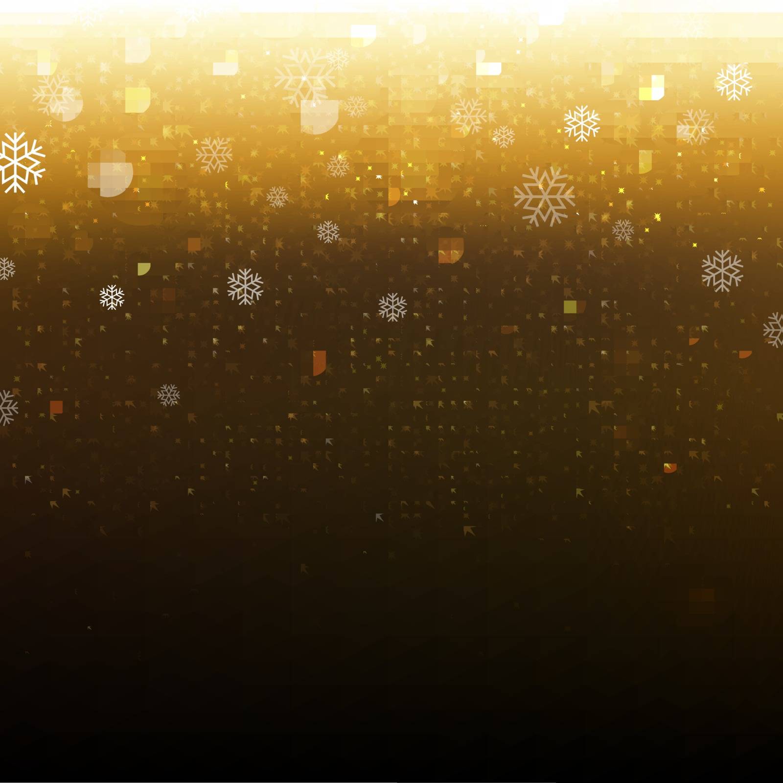 Golden Banner With Snow With Gradient Mesh, Vector Illustration