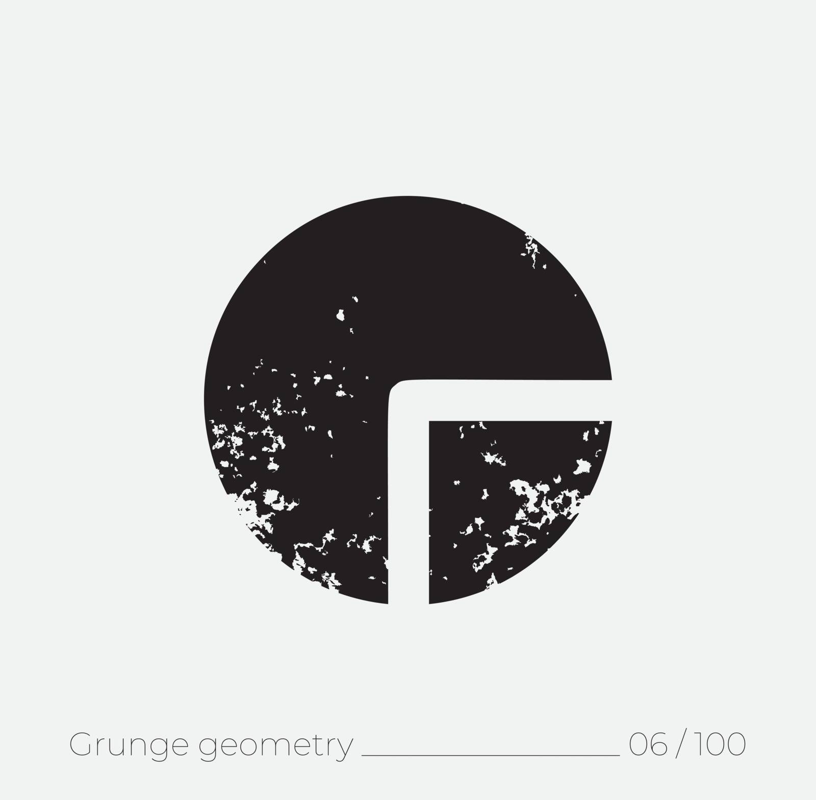 Geometric simple shape in grunge retro style by Vanzyst