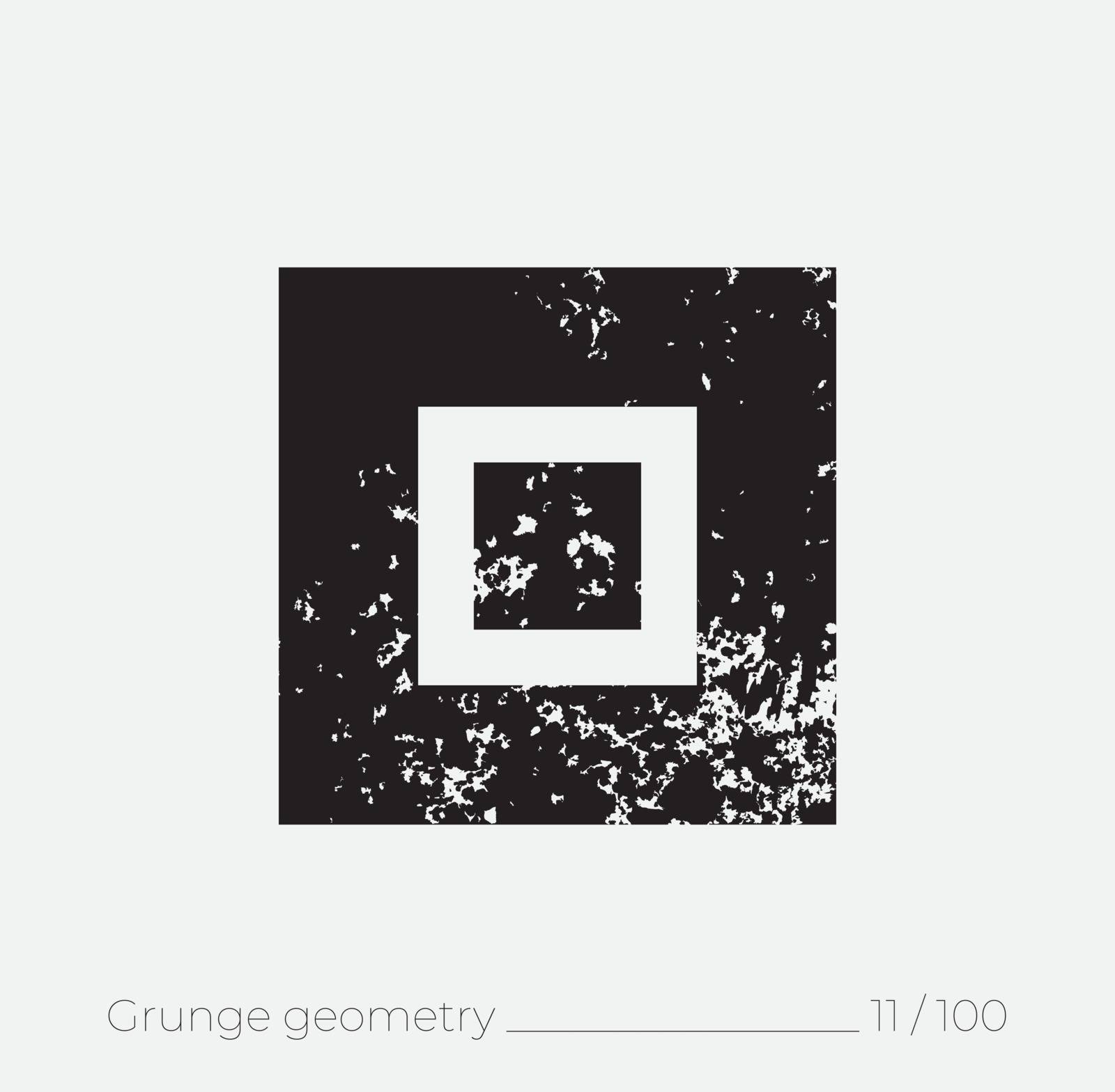 Geometric simple shape in grunge retro style by Vanzyst