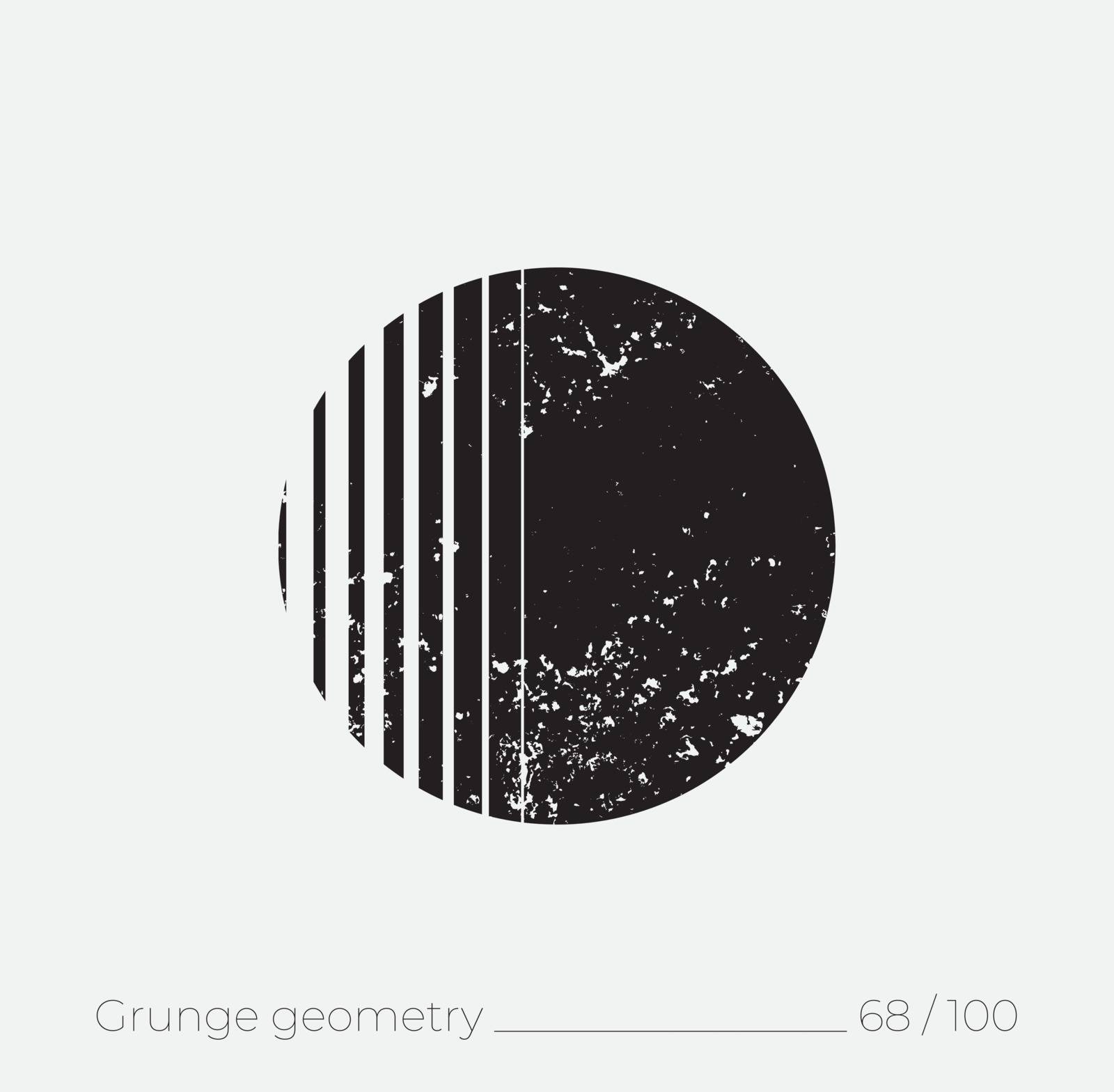 Geometric simple shape in grunge retro style. Universal design element for T-shirt, Posters, Magazine, sale leaflet, billboard, branding