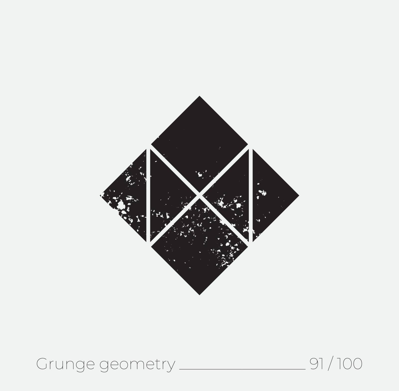 Geometric simple shape in grunge retro style. Universal design element for T-shirt, Posters, Magazine, sale leaflet, billboard, branding
