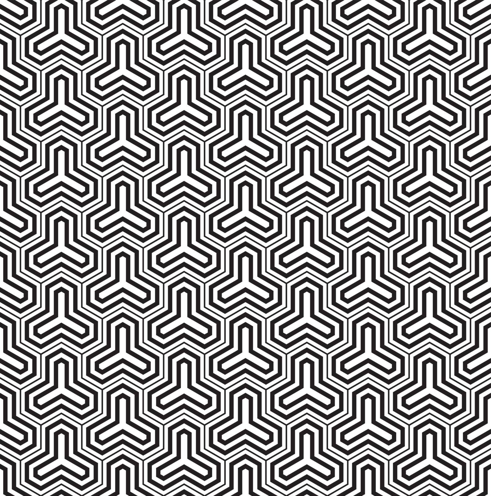 Seamless pattern in black and white in average and thick lines.