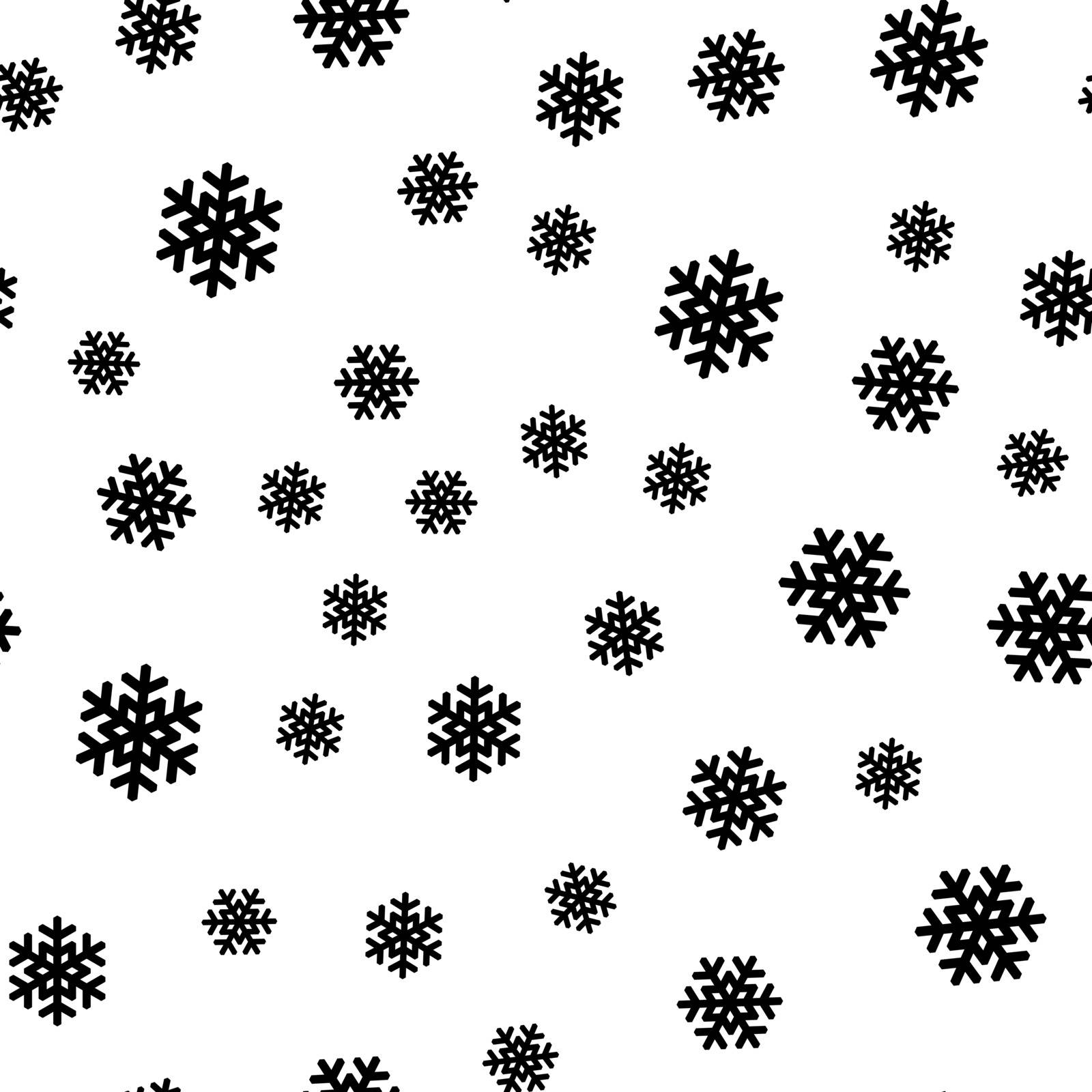 It is snowing. Seamless pattern of snowflakes. Christmas or winter theme vector background.