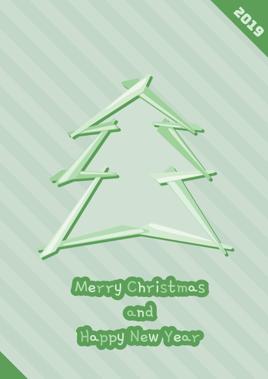 Minimal design for christmas poster with text Merry Christmas and Happy New Year.