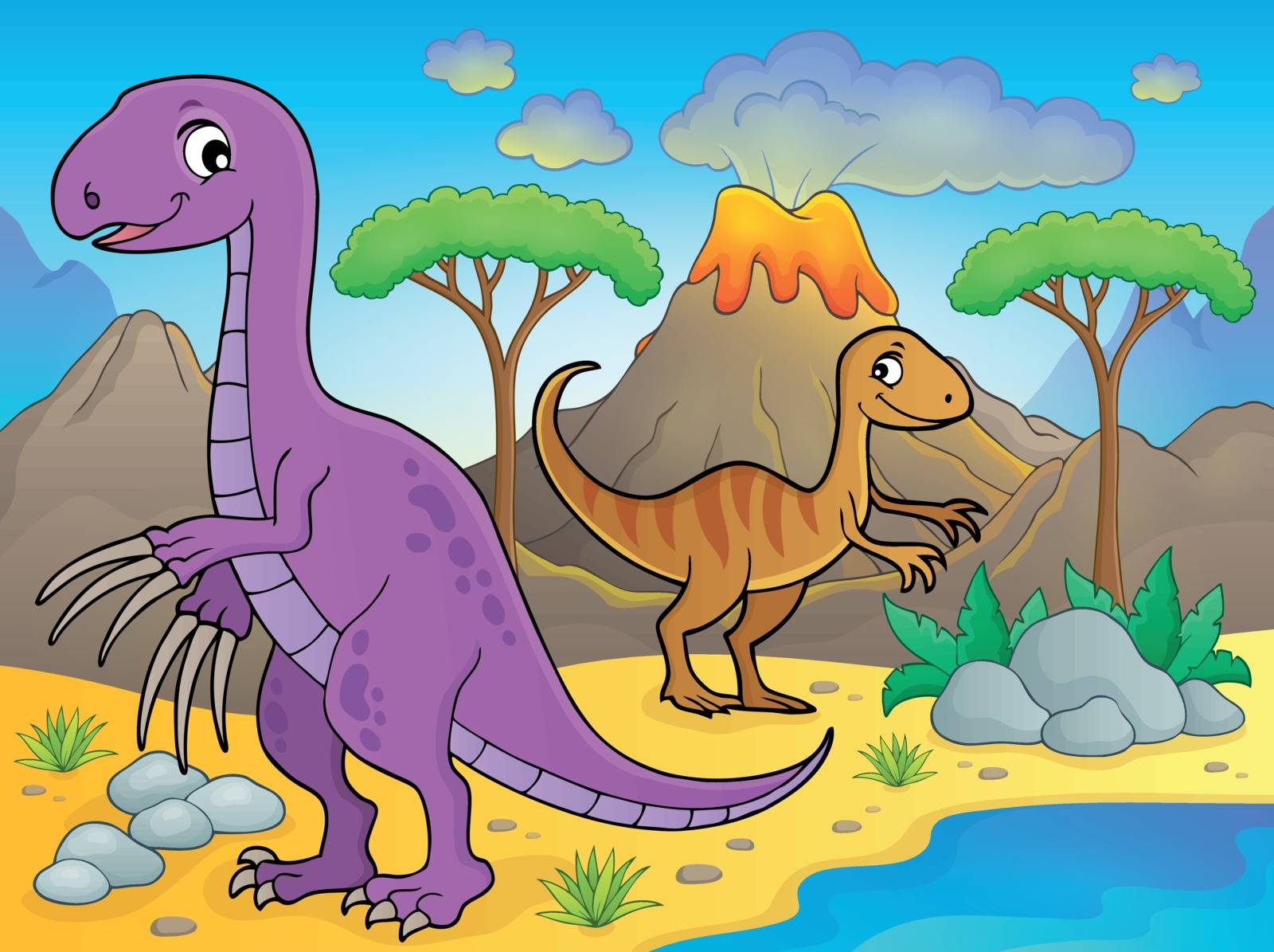 Image with dinosaur thematics 8 - eps10 vector illustration.