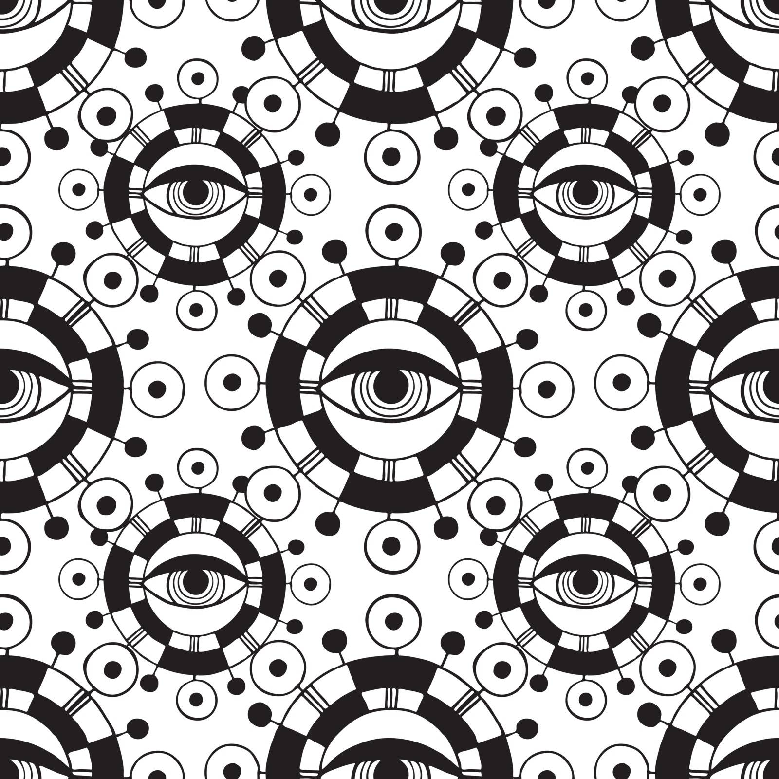 seamless pattern with abstract . vector. black and white by Irinavk