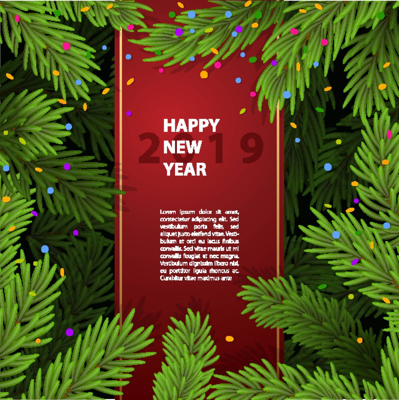 Vector illustration of Background with Christmas tree branches