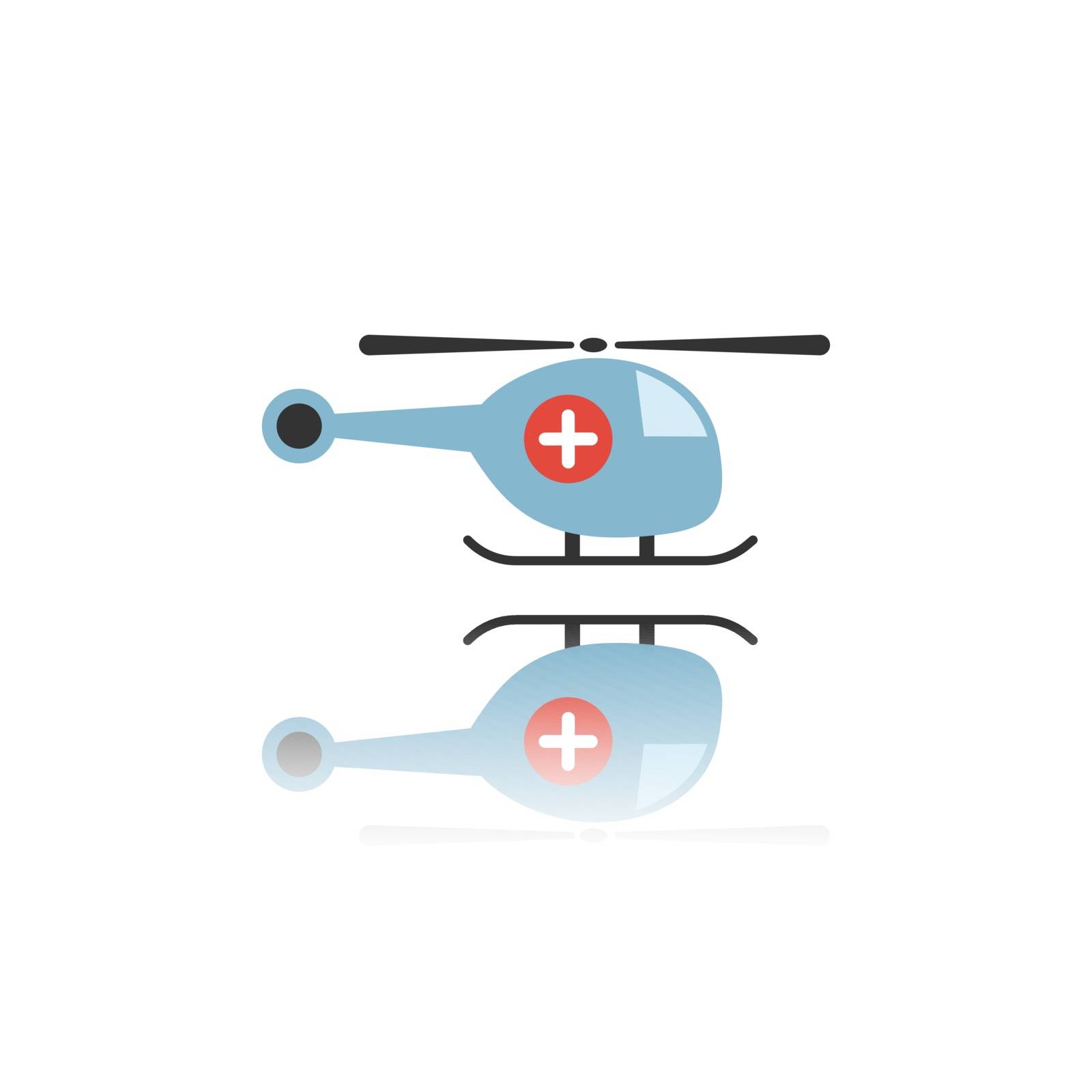 Emergency helicopter icon with reflection by Imaagio