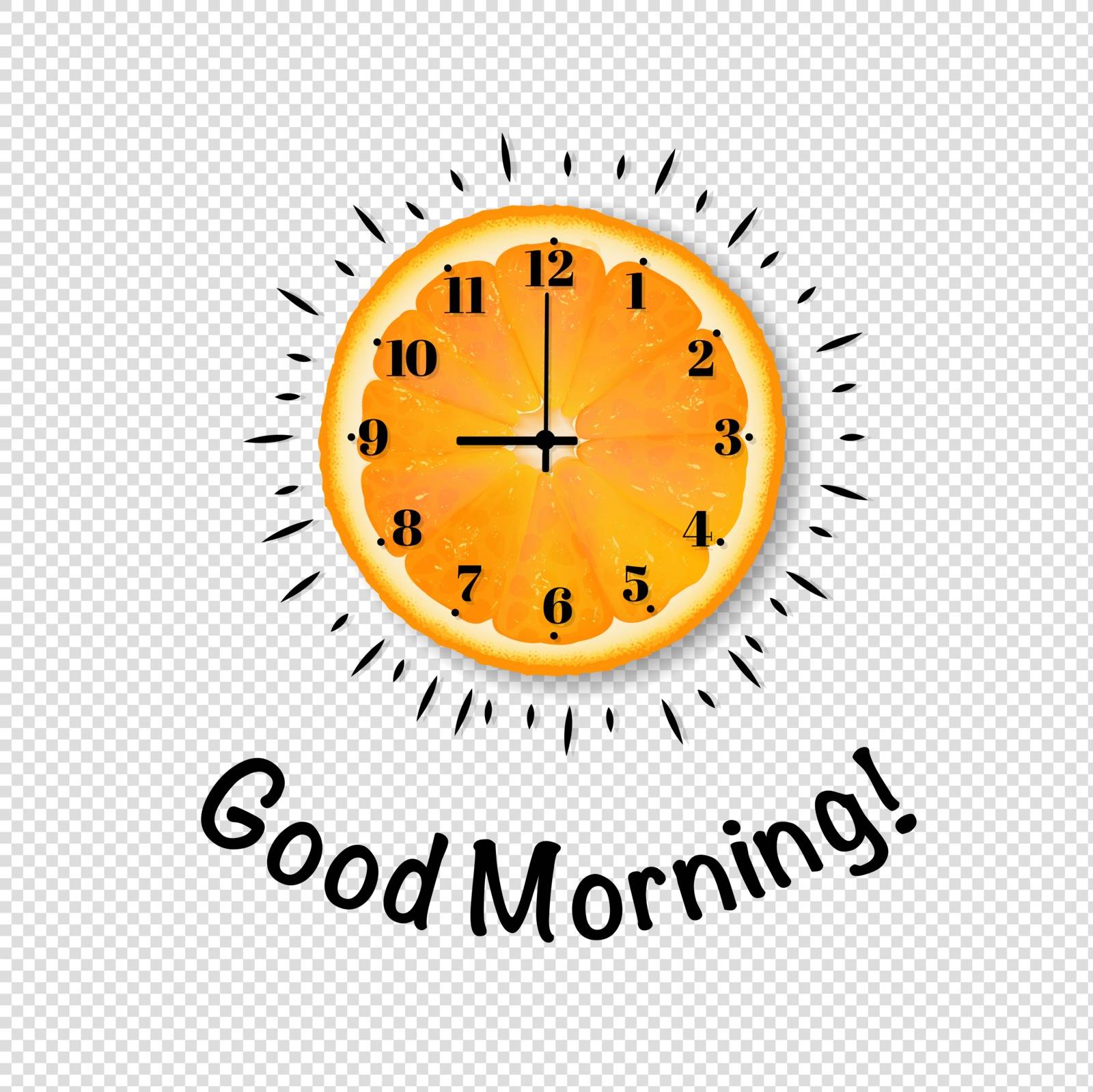 Good Morning Banner With Orange Transparent Background With Gradient Mesh, Vector Illustration