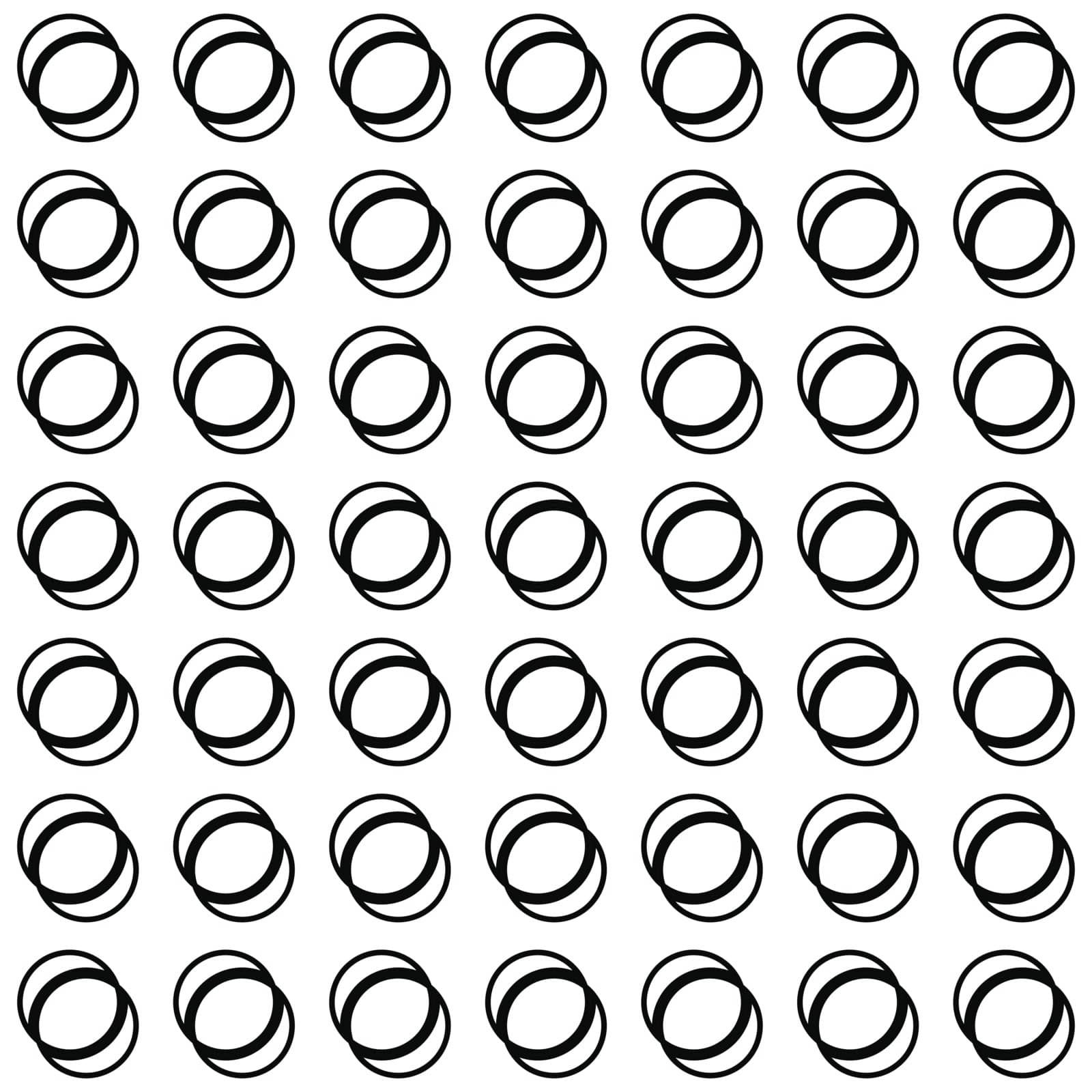 Seamless pattern with interlocking circles. Vector art.