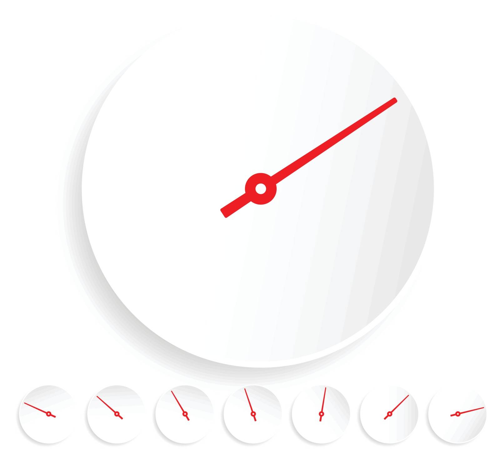 Dial, gauge with red needle on white by 3dvector