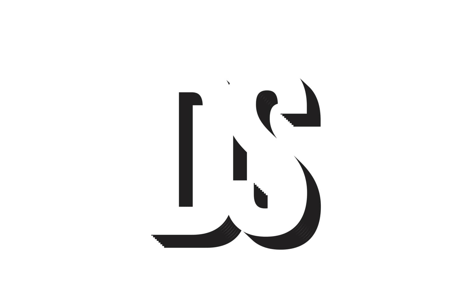 black and white ds d s alphabet letter logo combination icon des by dragomirescu