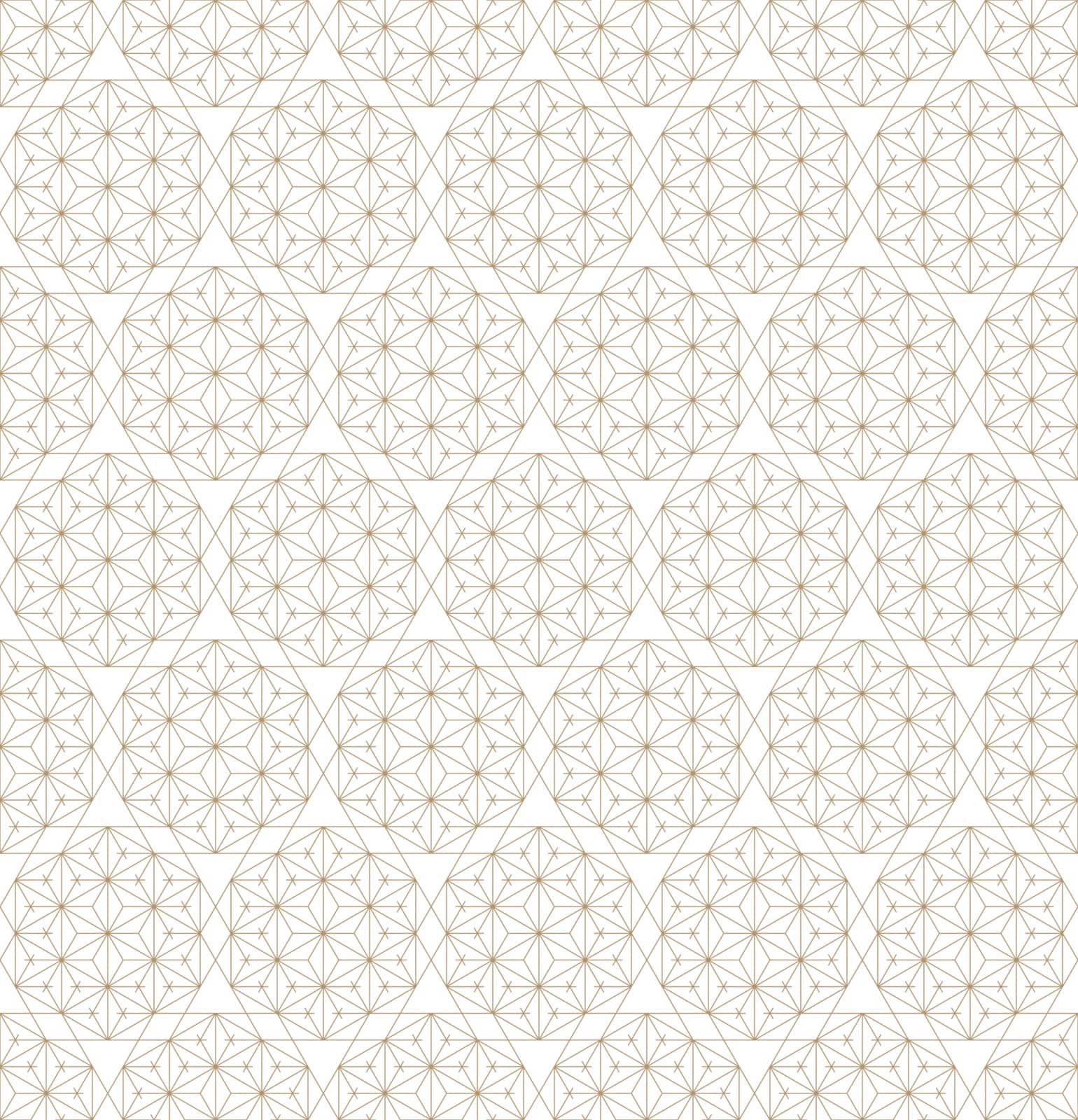 Japanese seamless pattern.For template,fabric,textile,wrapping paper,laser cutting and engraving. Background vector.Average thickness lines.Hexagon grid