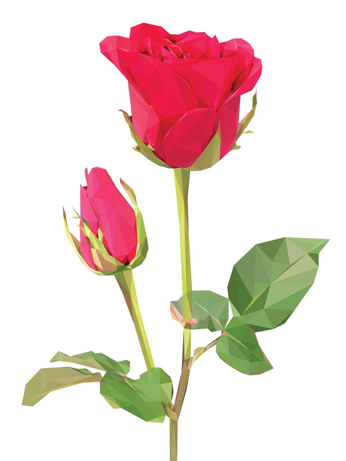 Red polygon rose