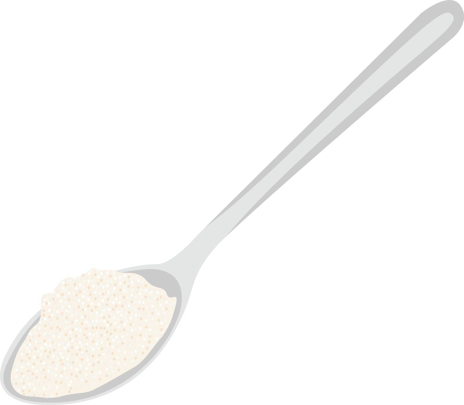 Spoon with sugar vector illustration on a white background isolated