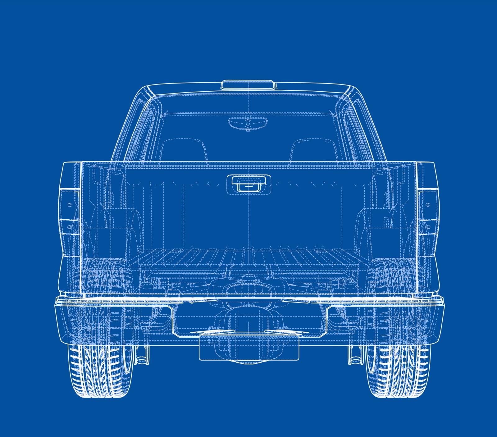 Vector car silhouettes. Vector rendering of 3d. Wire-frame style. The layers of visible and invisible lines are separated