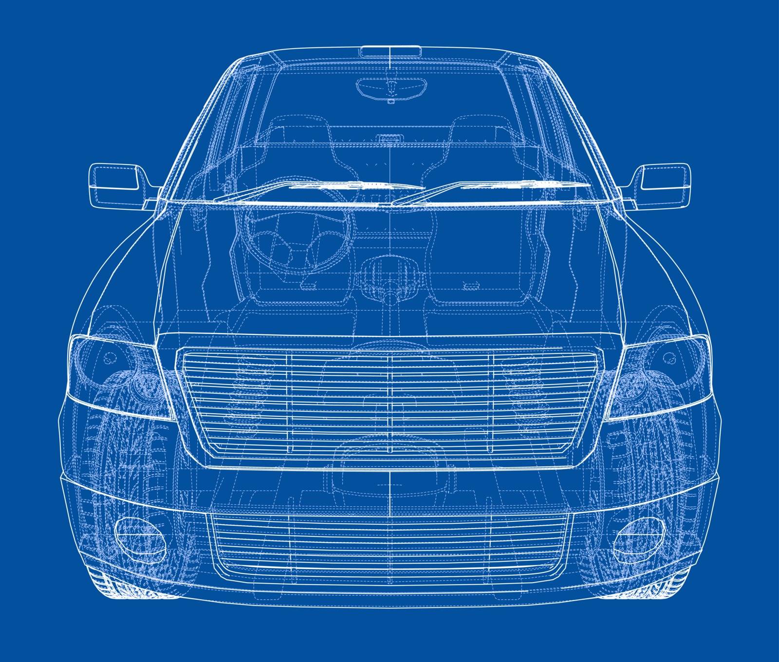 Vector car silhouettes. Rendering of 3d by cherezoff