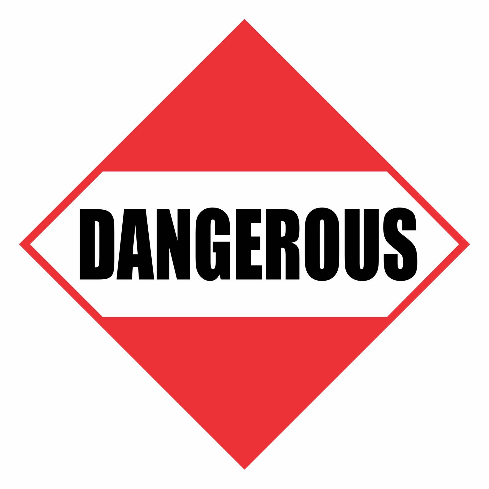 Dangerous sign. Blank dangerous sign in red illustration.
