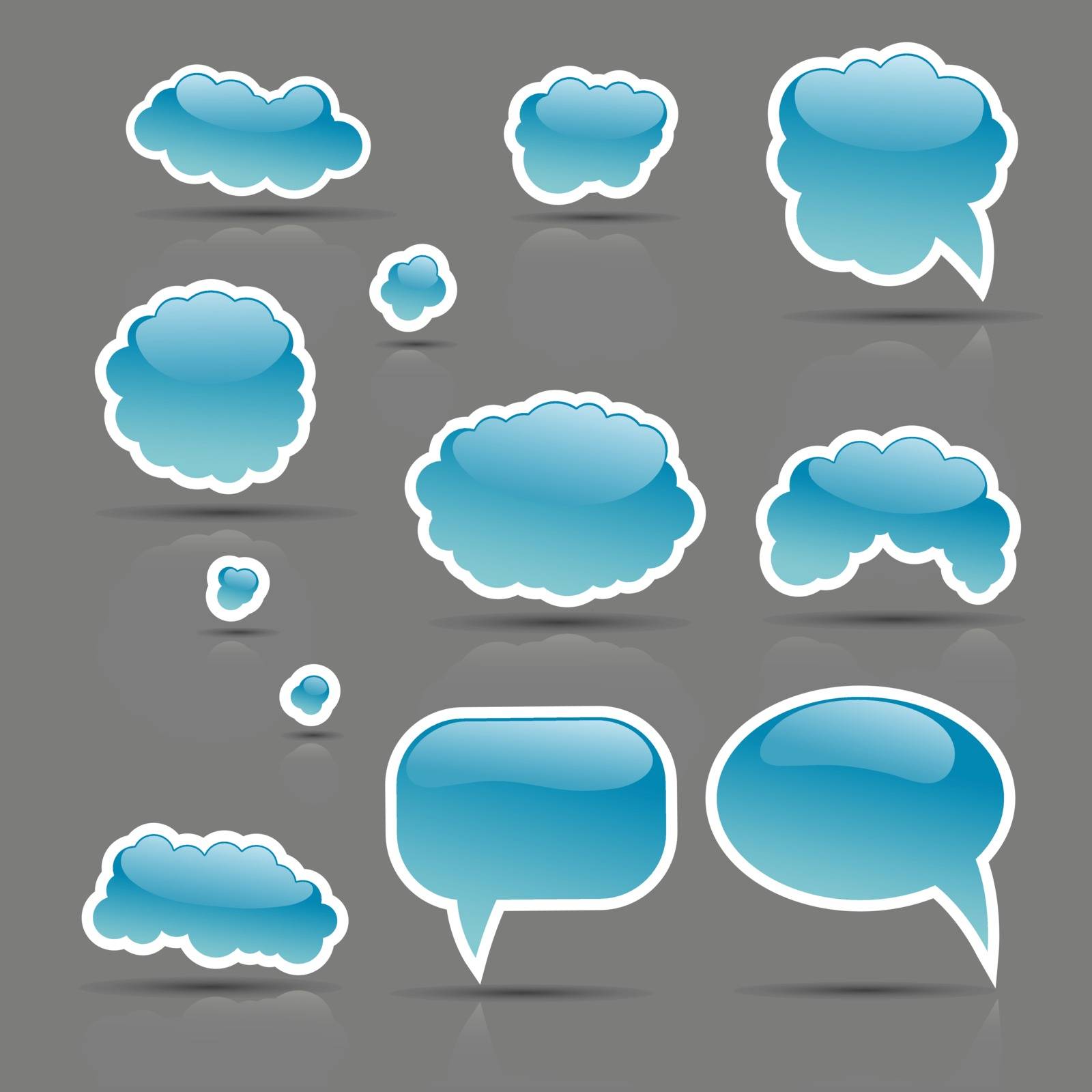 The vector set of glamour bubbles template ready for a text insert