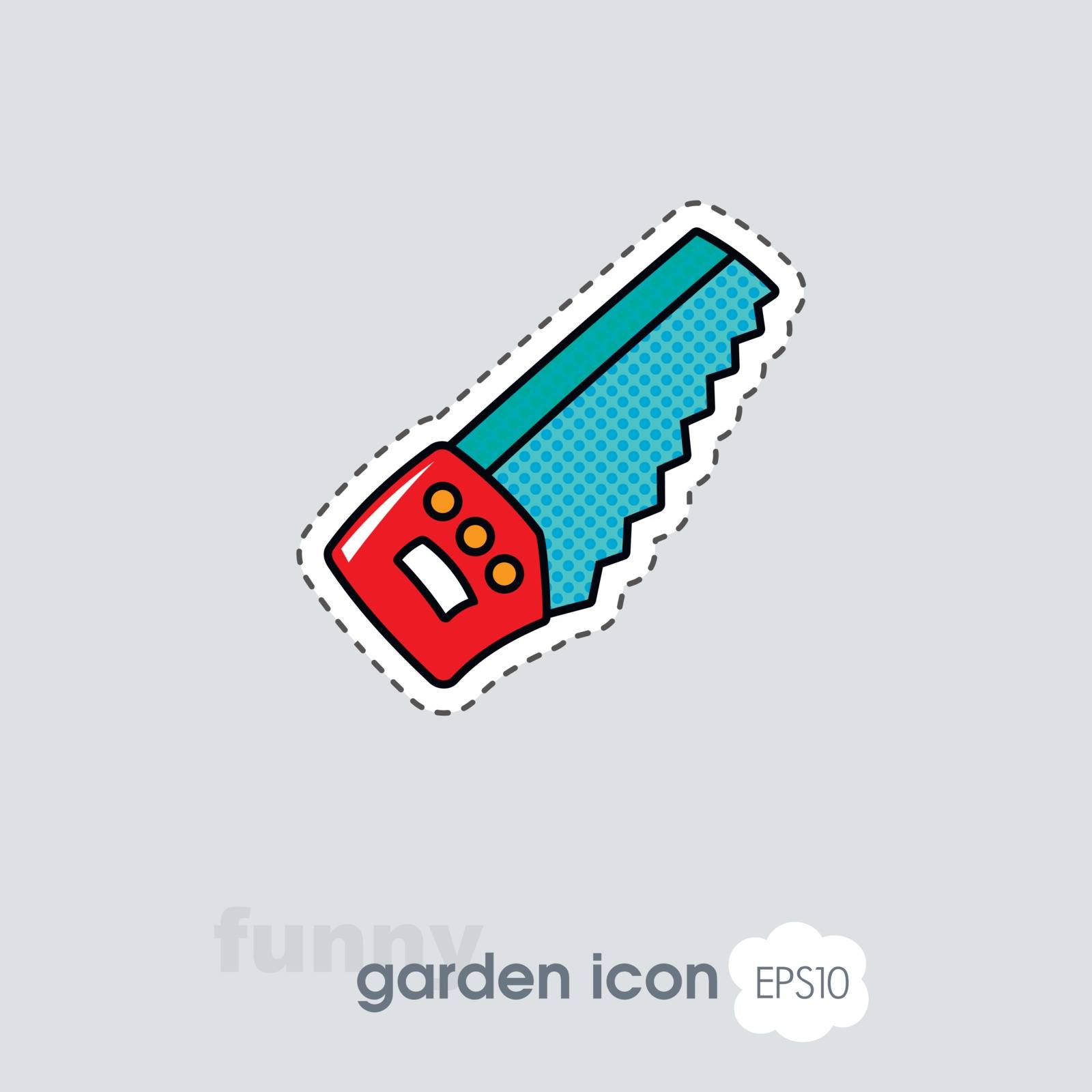 Hand saw flat vector icon by nosik