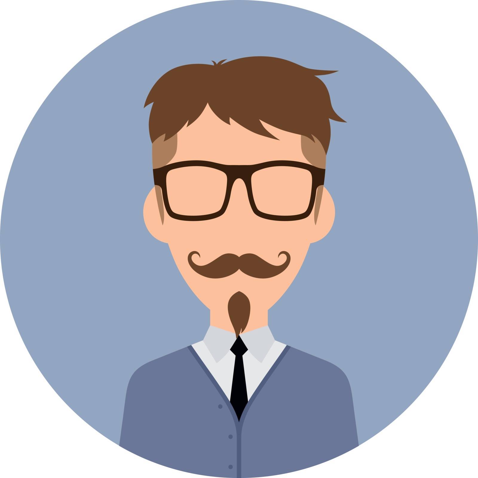 gentleman hipster worker avatar vector art illustration