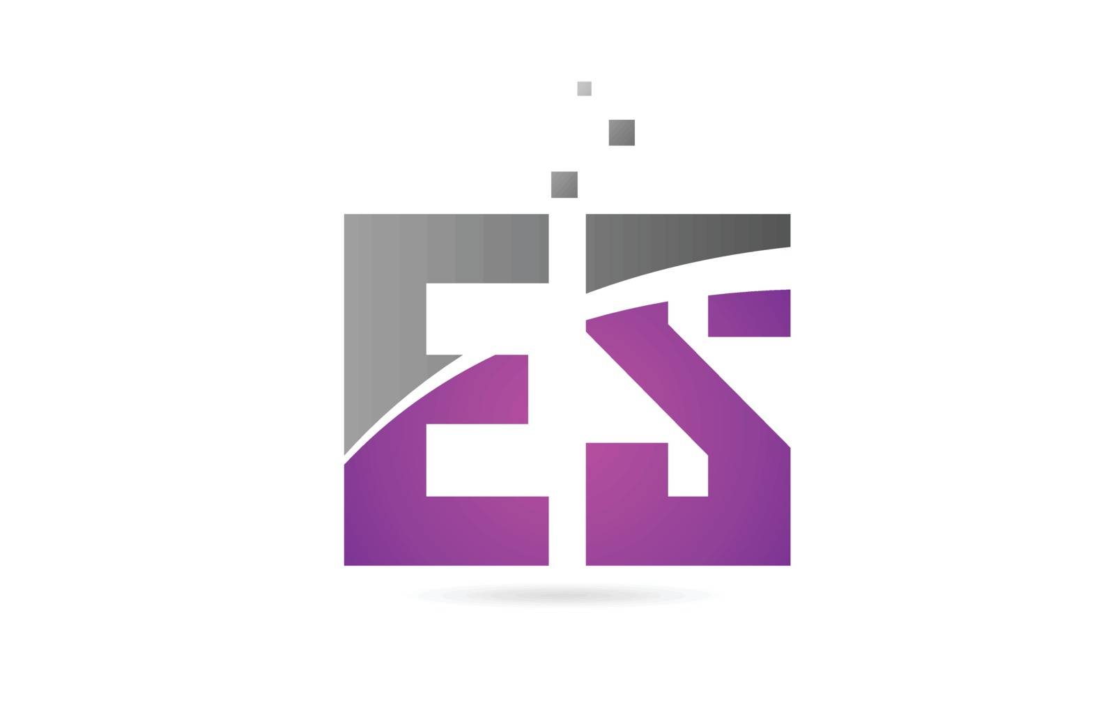 pink grey alphabet letter combination ES E S for logo icon desig by dragomirescu