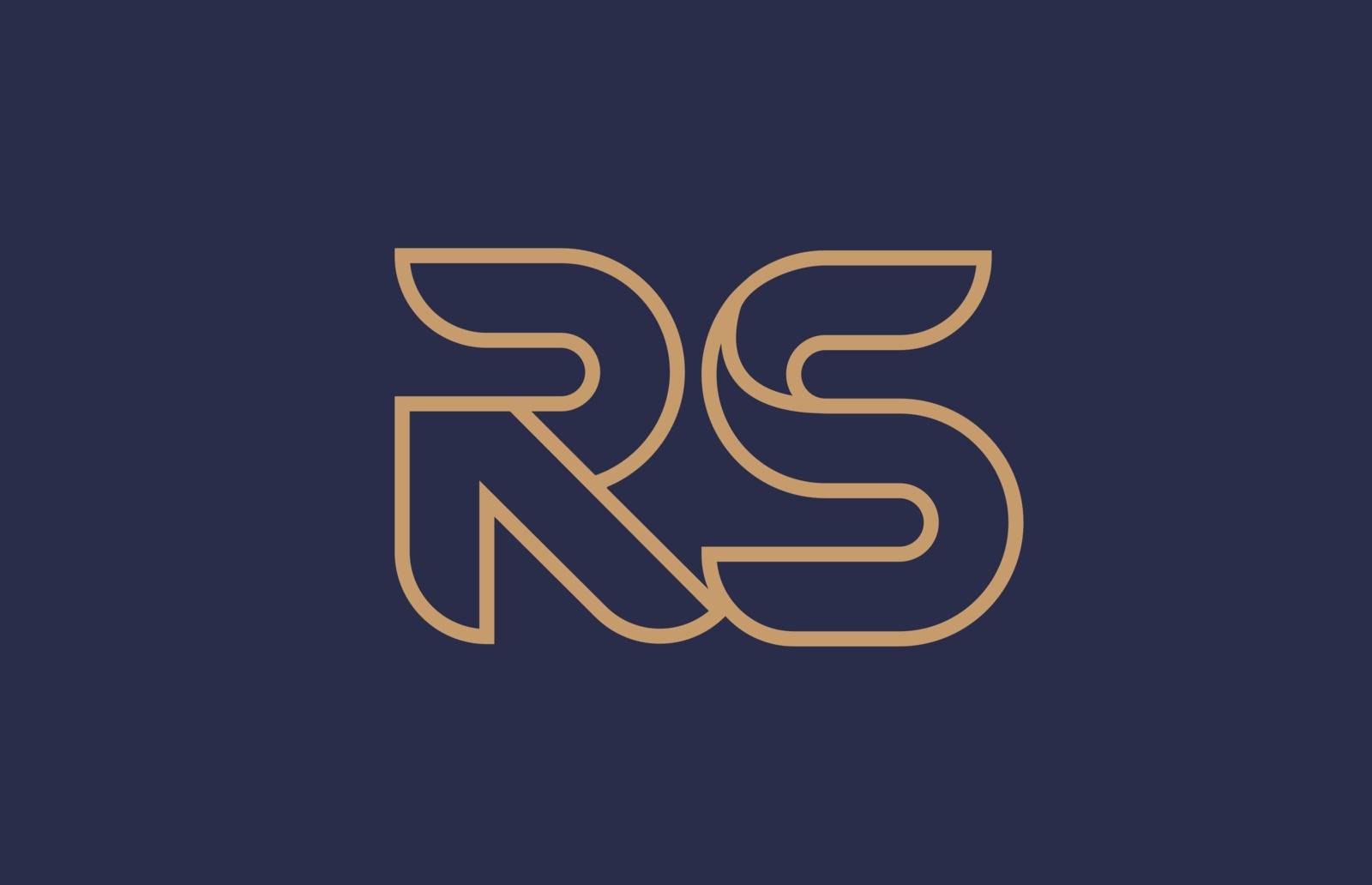 brown blue line alphabet letter RS R S logo combination company by dragomirescu