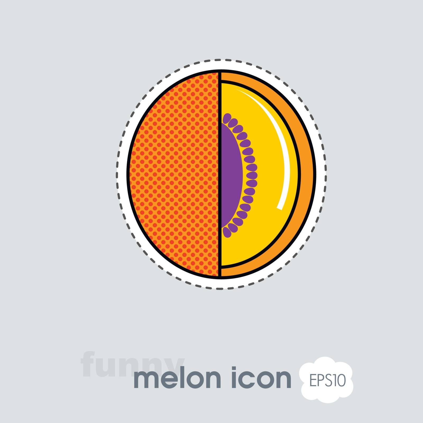 Melon icon. Melon fruit sign by nosik