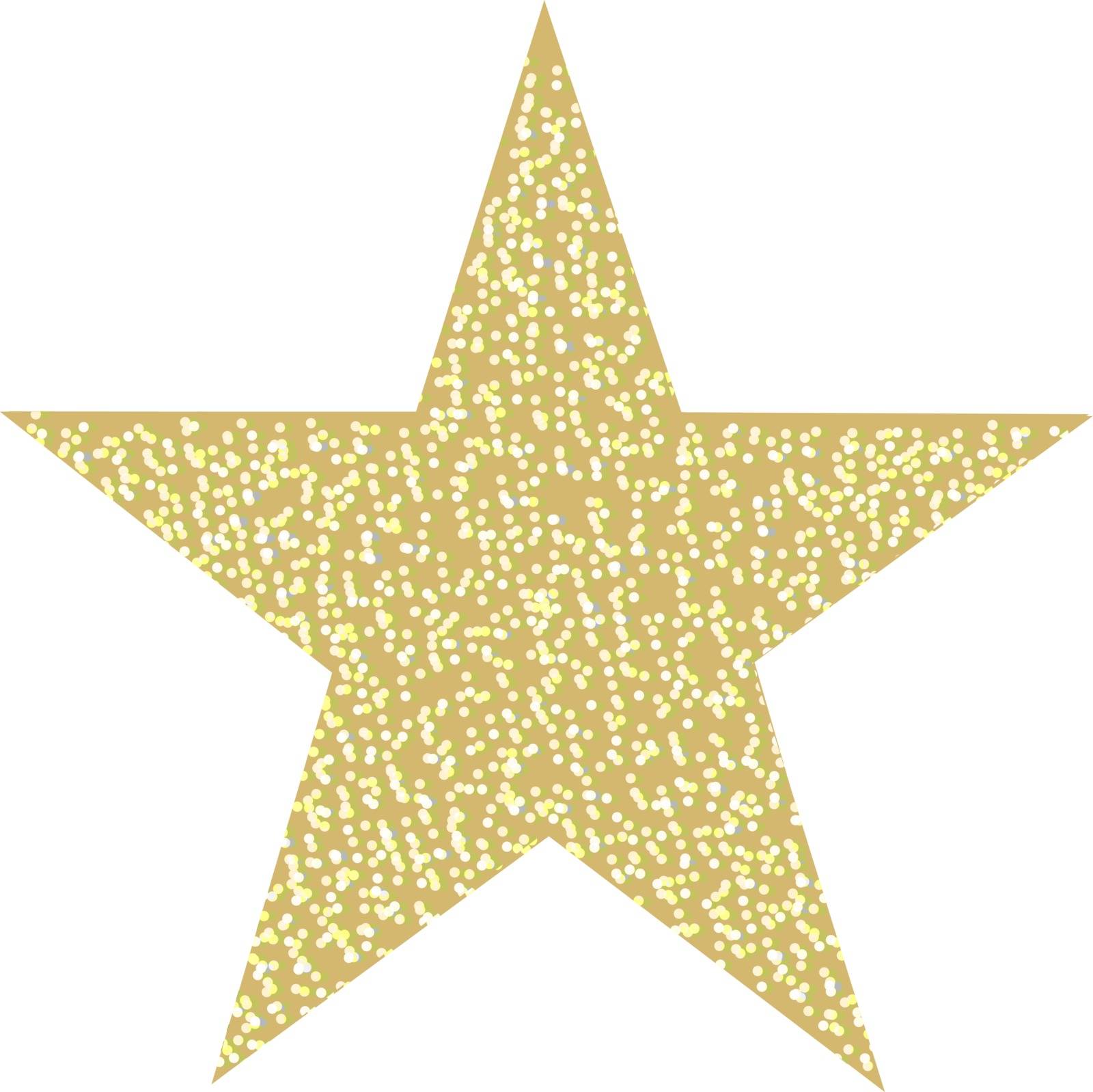Glitter Golden Star Isolated, Vector Illustration