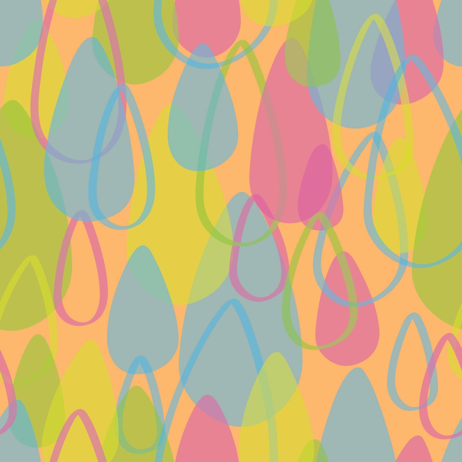 Colorful abstract seamless pattern. Abstract raindrop elements on color background.
