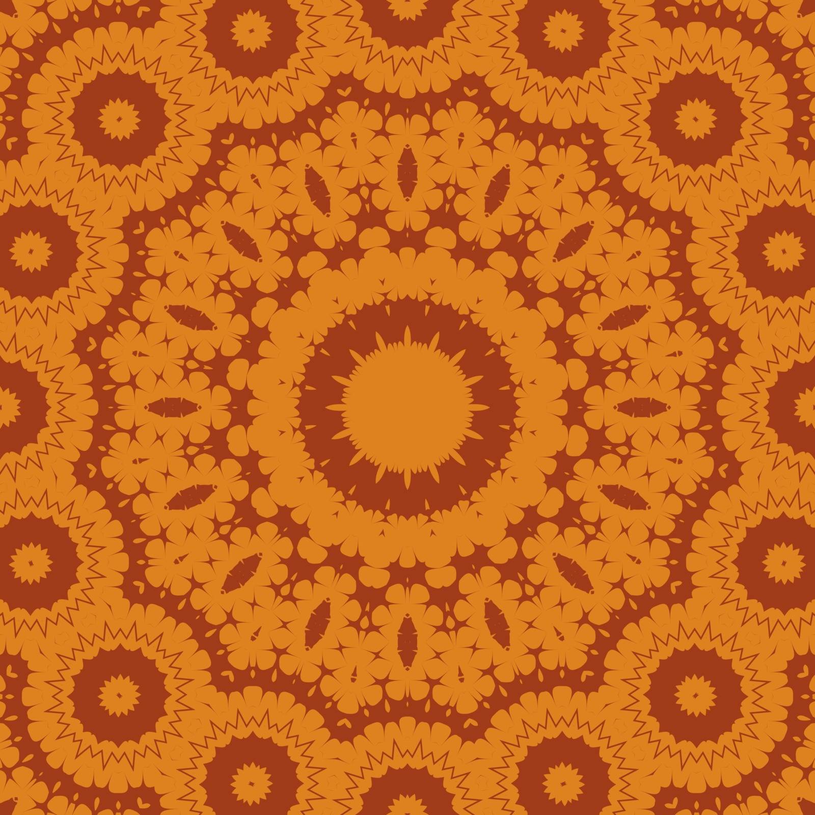 Ornamental seamless pattern - circles with linear ornaments.