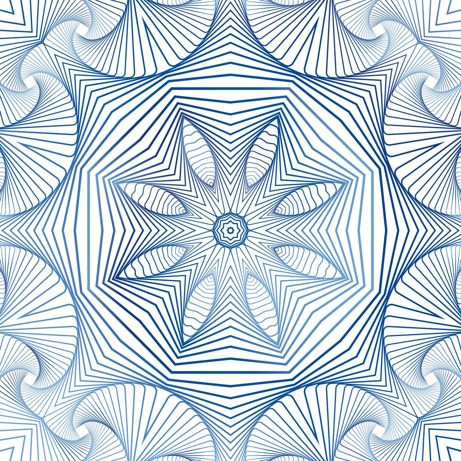 Ornamental seamless pattern with 3D illusion. Repeating background with abstract elements and 3D layer illusion.