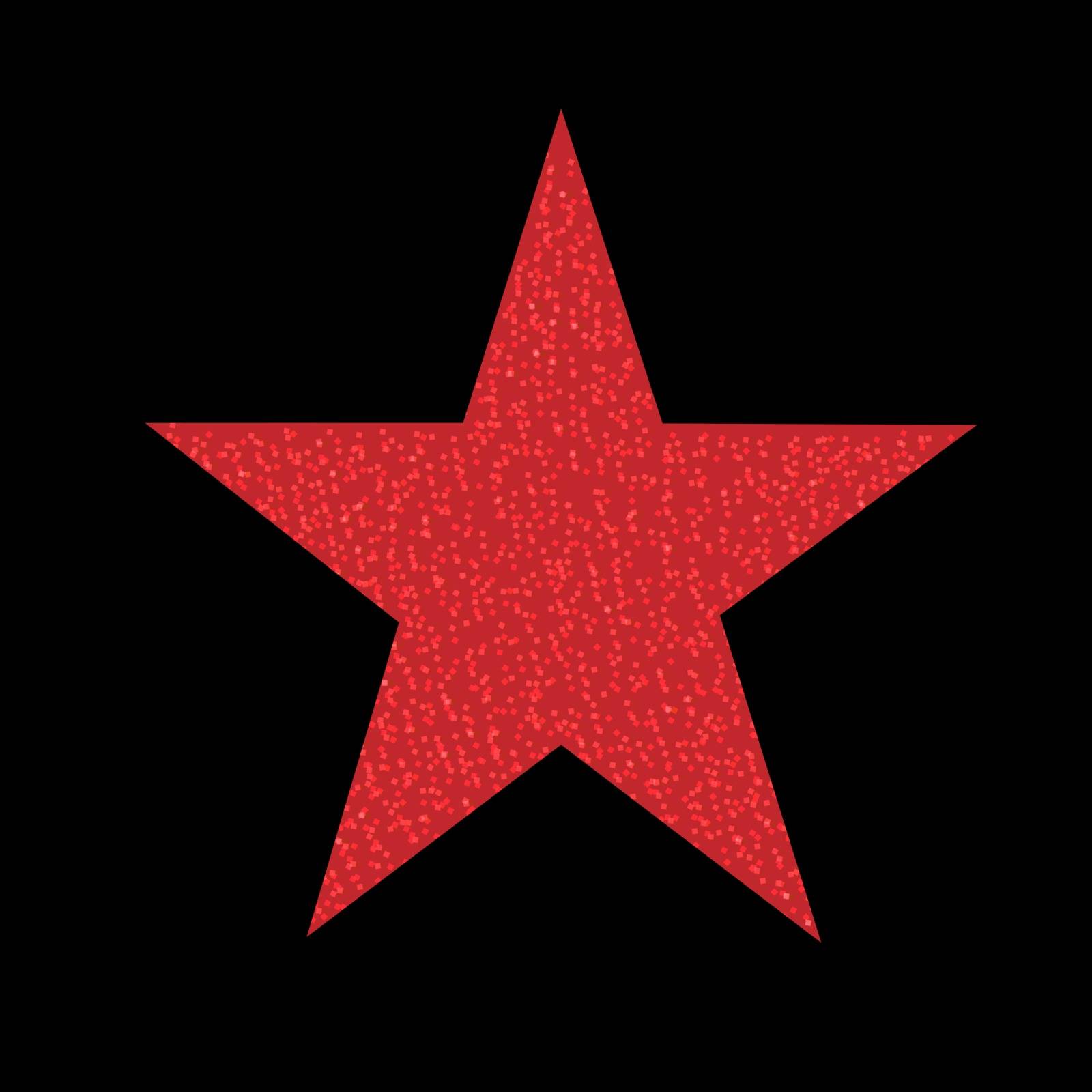 Red Glitter Star Isolated, Vector Illustration