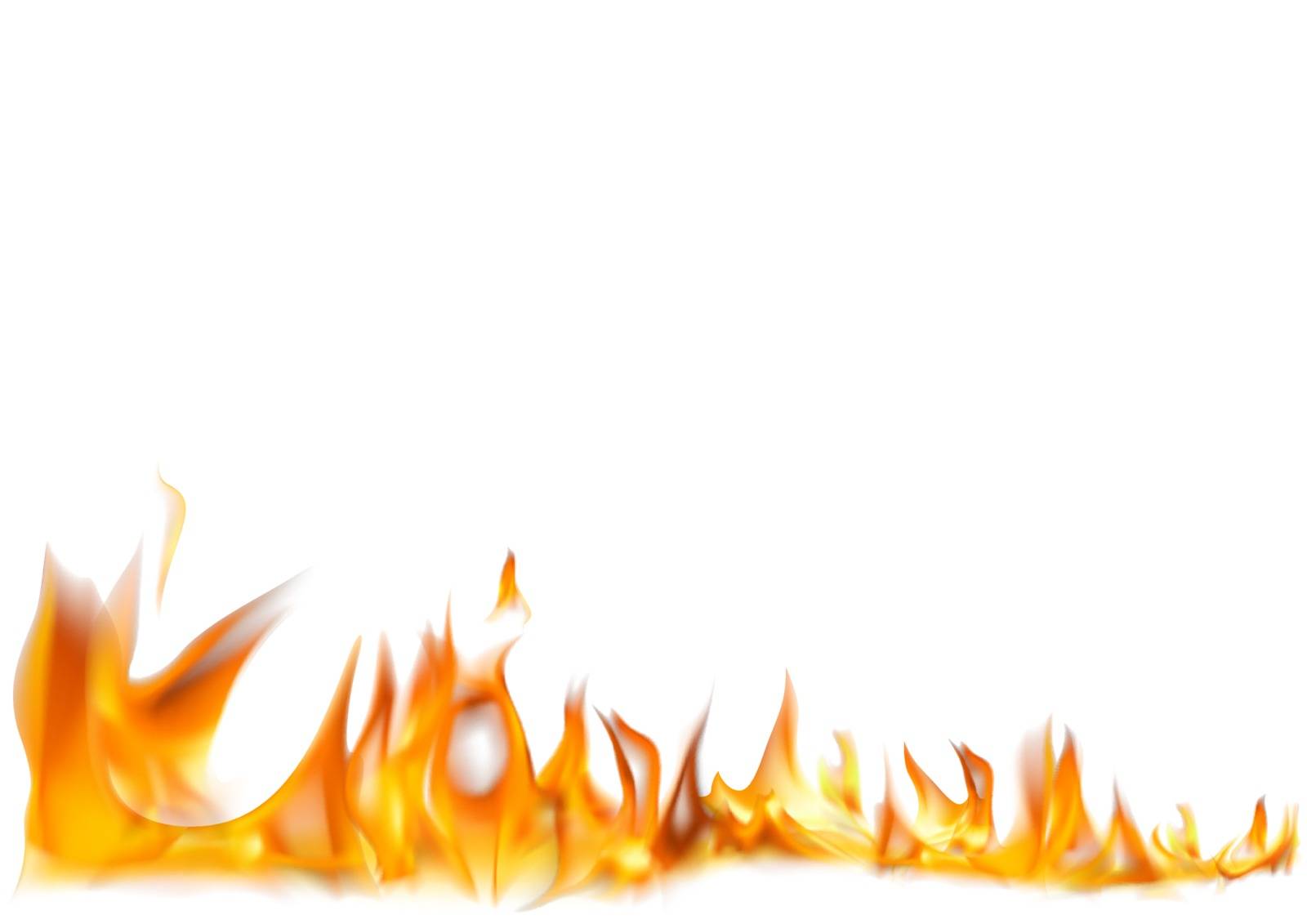 Realistic Fire Flames on White Background - Detailed Illustration for Your Graphic Projects, Vector