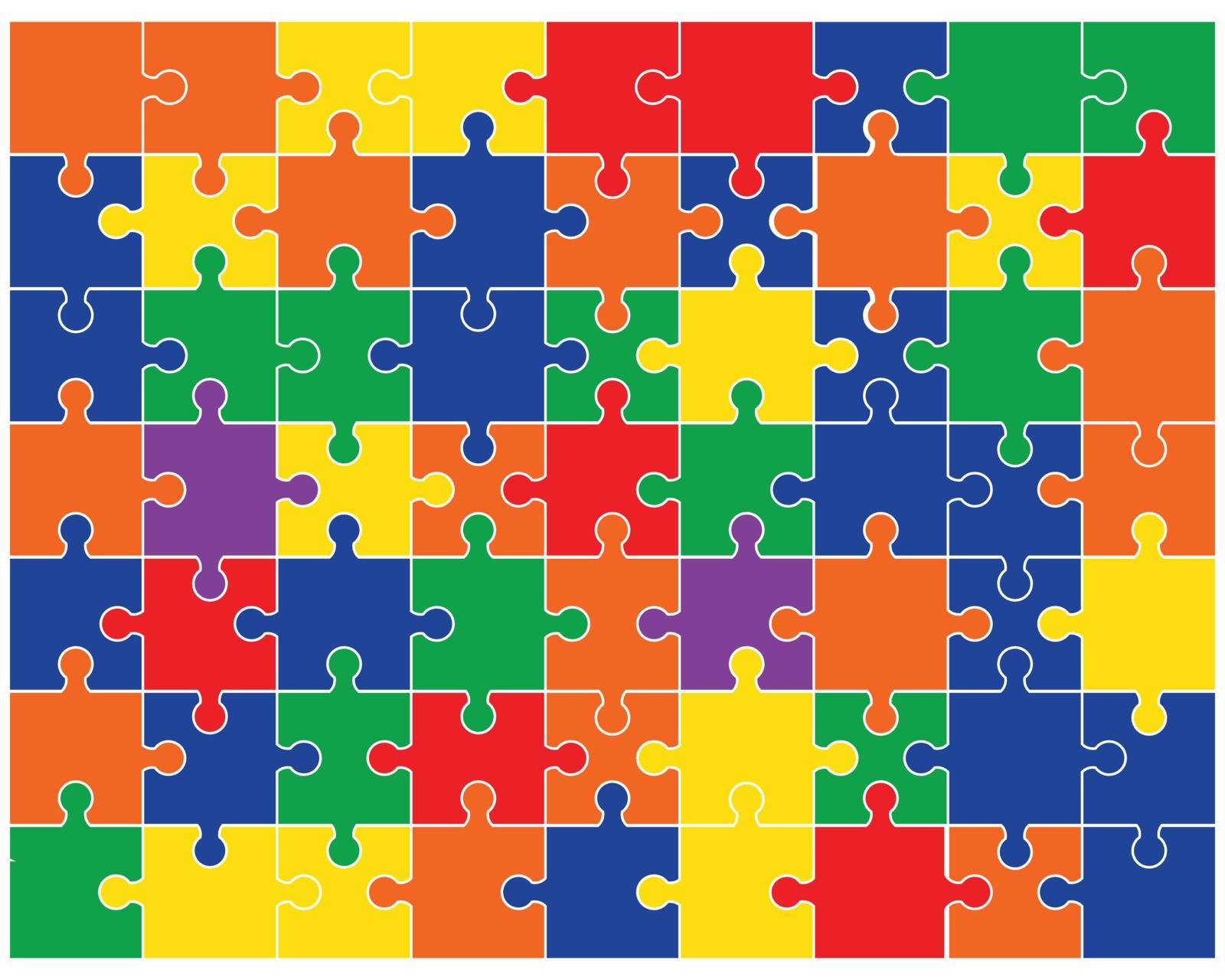 Colorful shiny puzzle, separate pieces