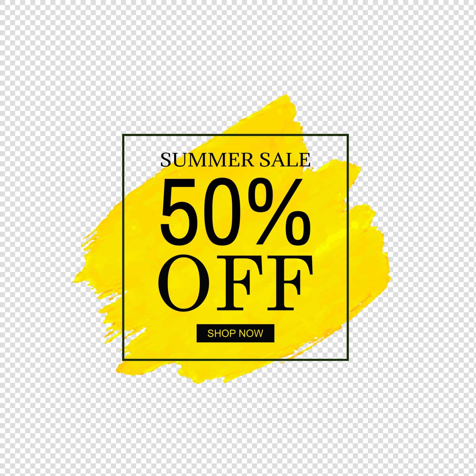 Sale Banner Yellow Blob Isolated Transparent Background, Vector Illustration