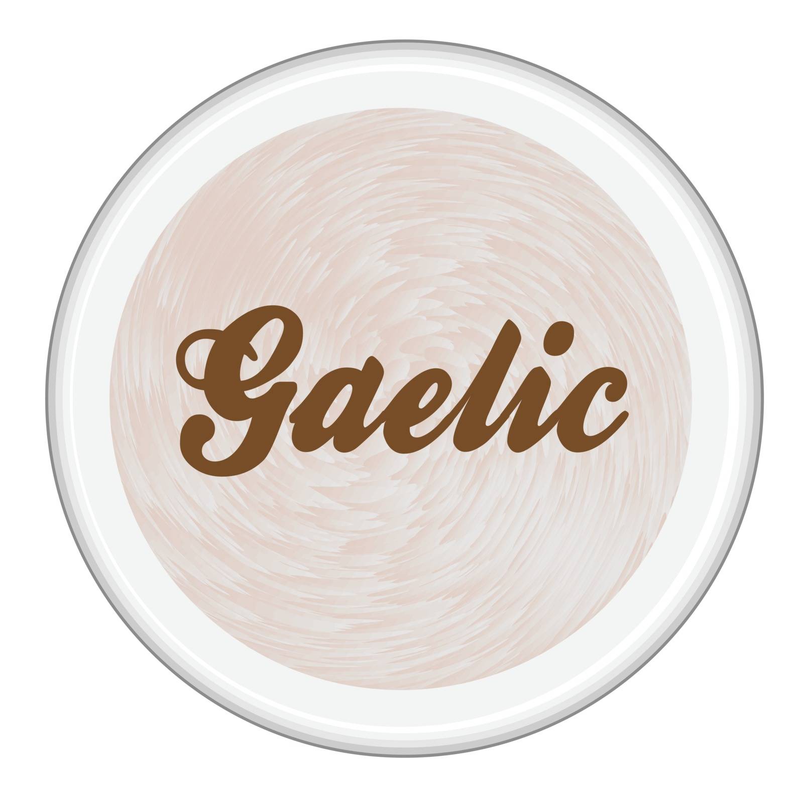 Top view of a cup of Gaelic Irish Coffee over a white background