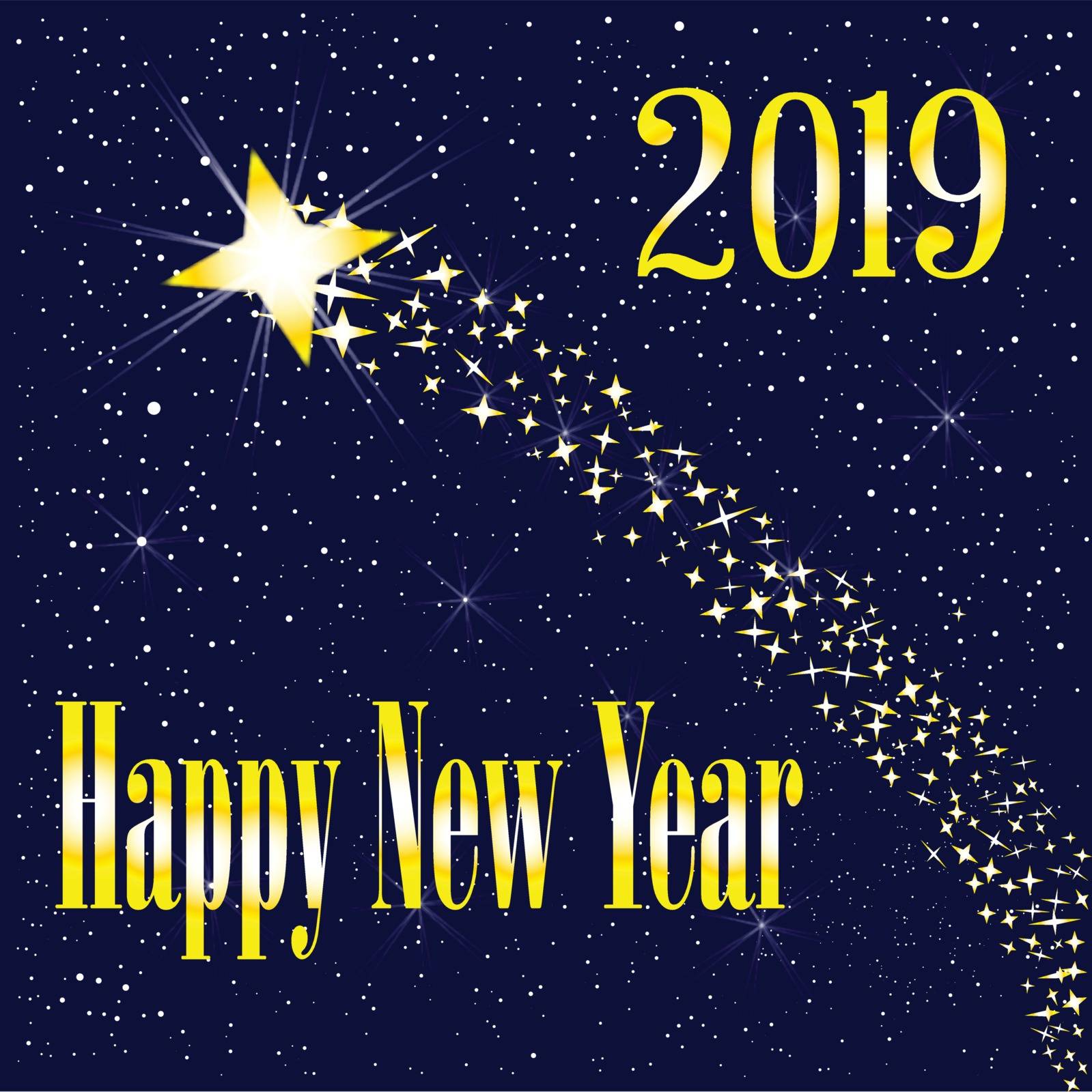 A rising star introducing a happy new year 2019