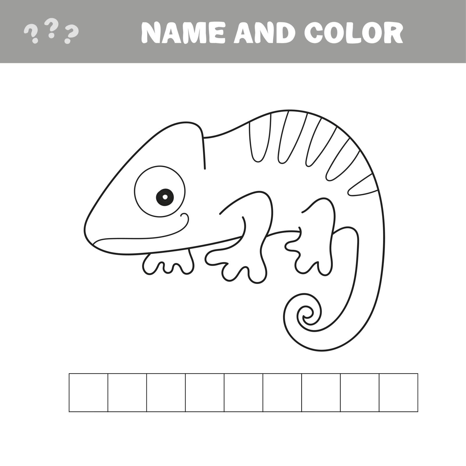 Iguana to be colored. Coloring book for children. Visual game. by natali_brill