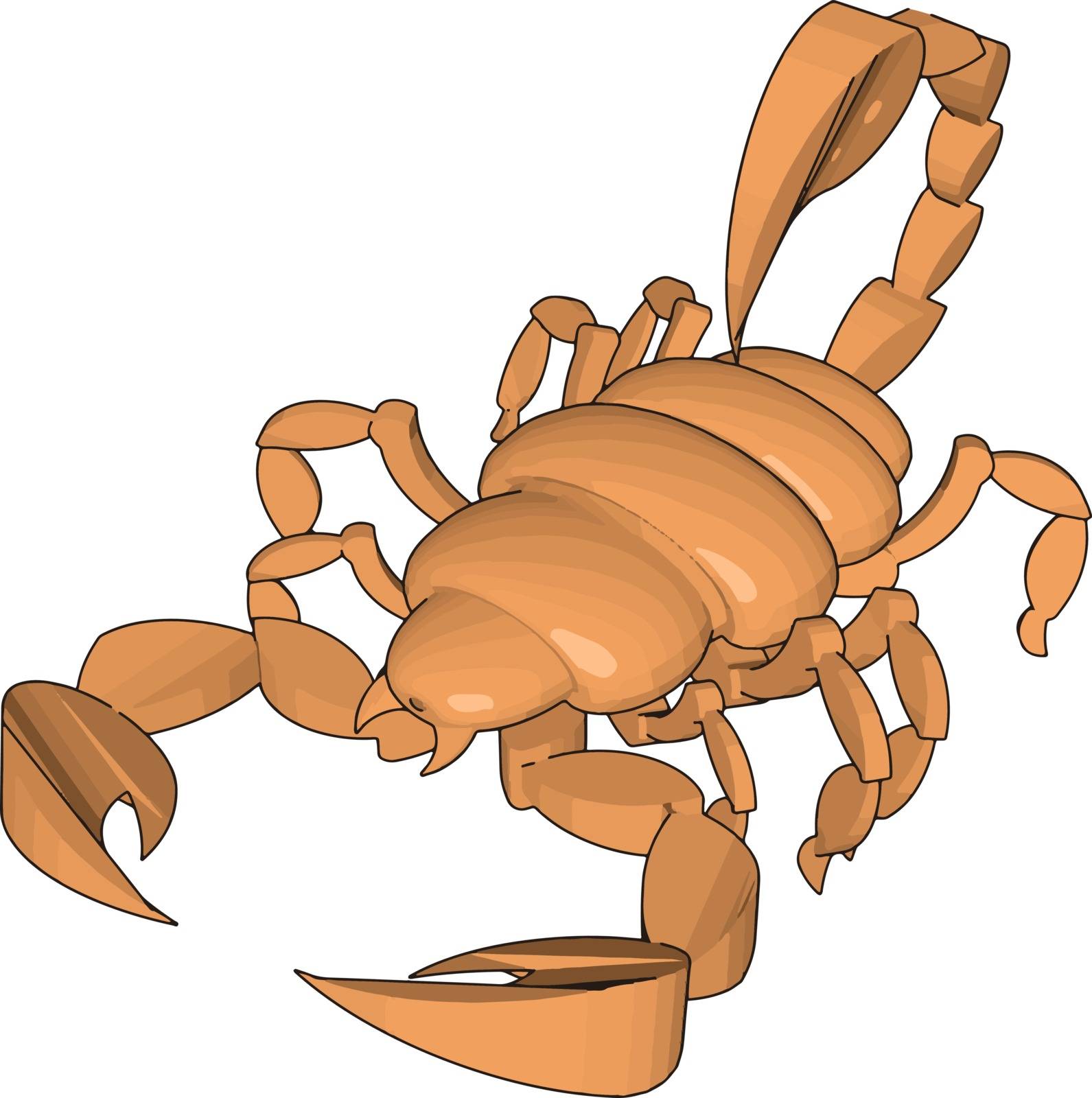 Mode of a 3d scorpion, illustration, vector on white background. by Morphart