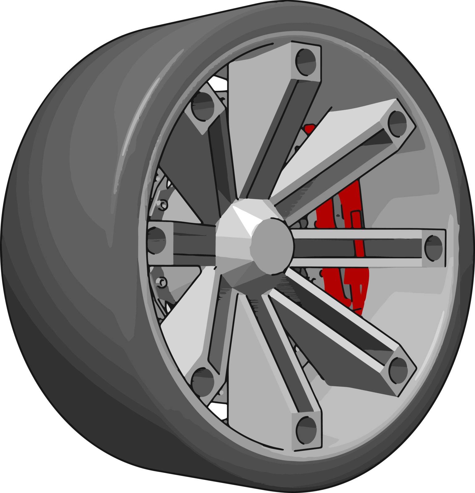 Car tire, illustration, vector on white background. by Morphart